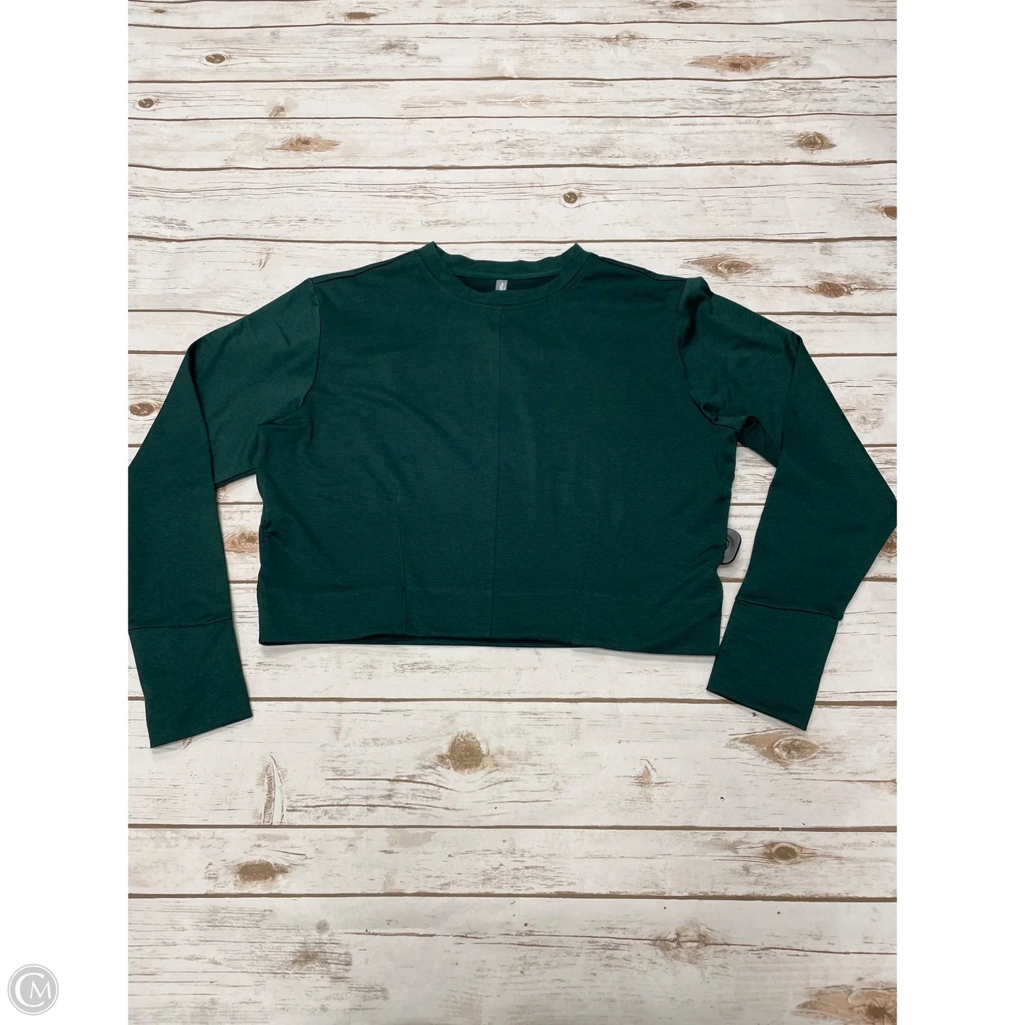 Athletic Top Long Sleeve Collar By Mta Sport In Green, Size: S
