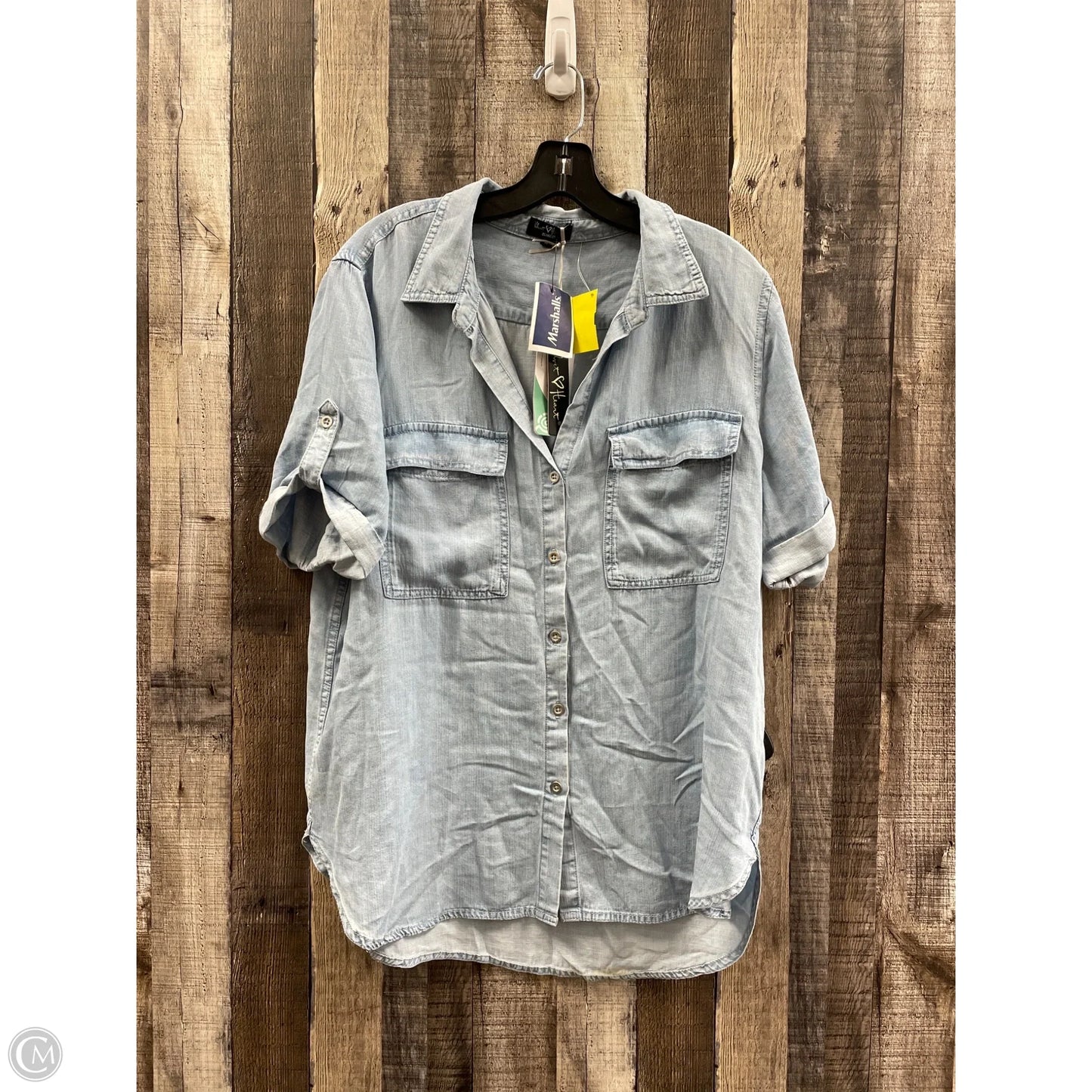 Top Short Sleeve By Velvet Heart In Blue, Size: Xl