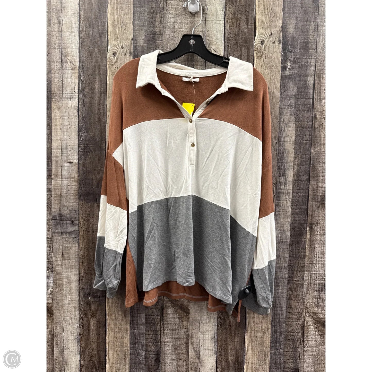 Top Long Sleeve By Maurices In Multi-colored, Size: 1x