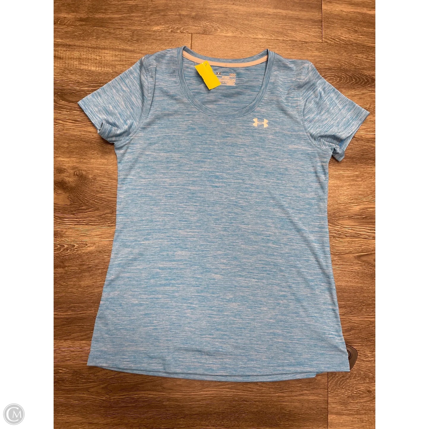 Athletic Top Short Sleeve By Under Armour In Blue, Size: L