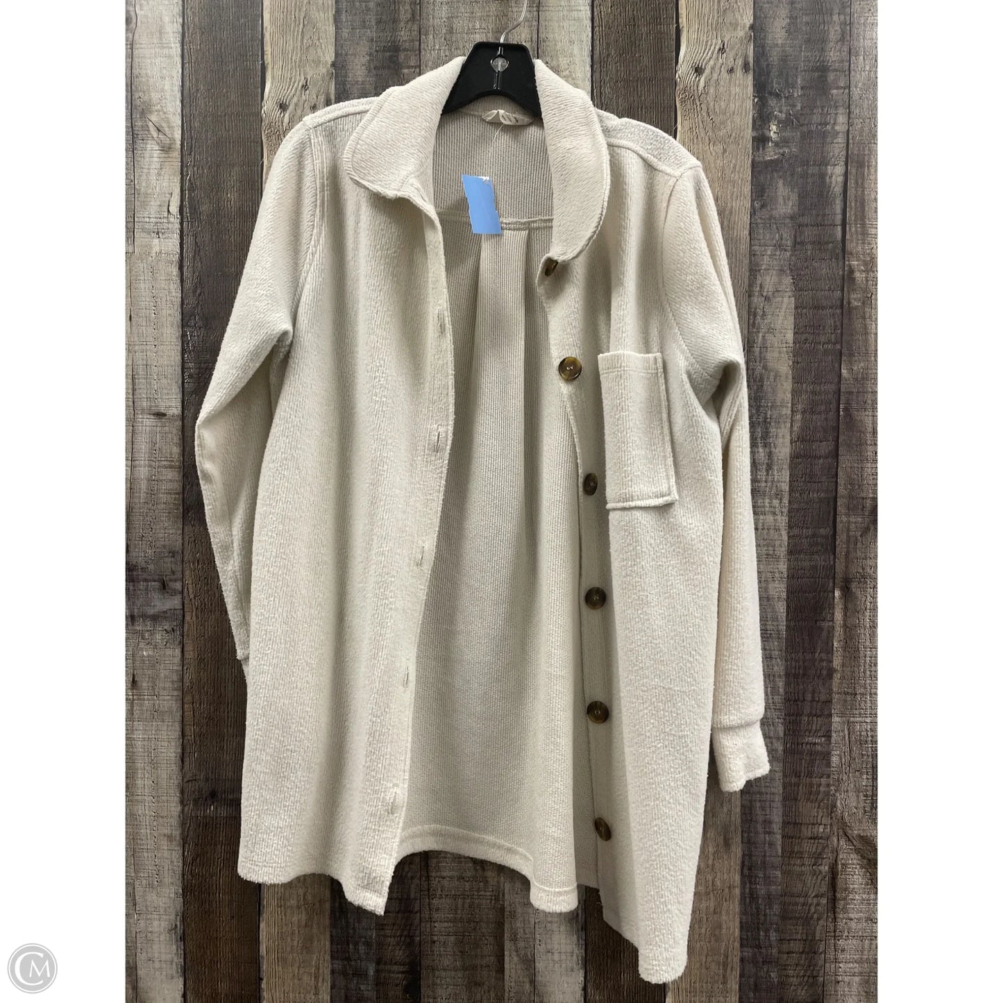 Jacket Shirt By Betseys Boutique Shop In Cream, Size: M