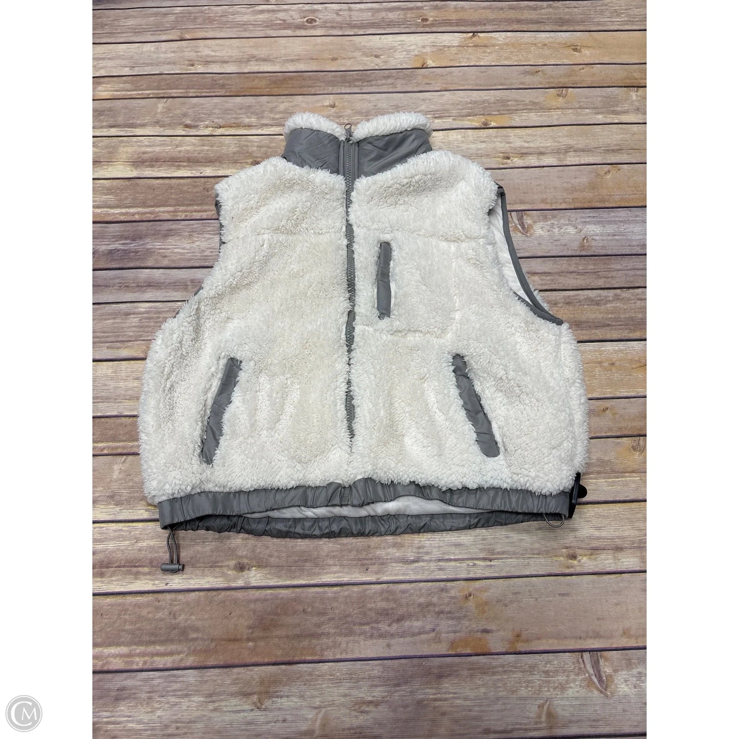 Vest Fleece By Thread And Supply In Cream & Green, Size: M