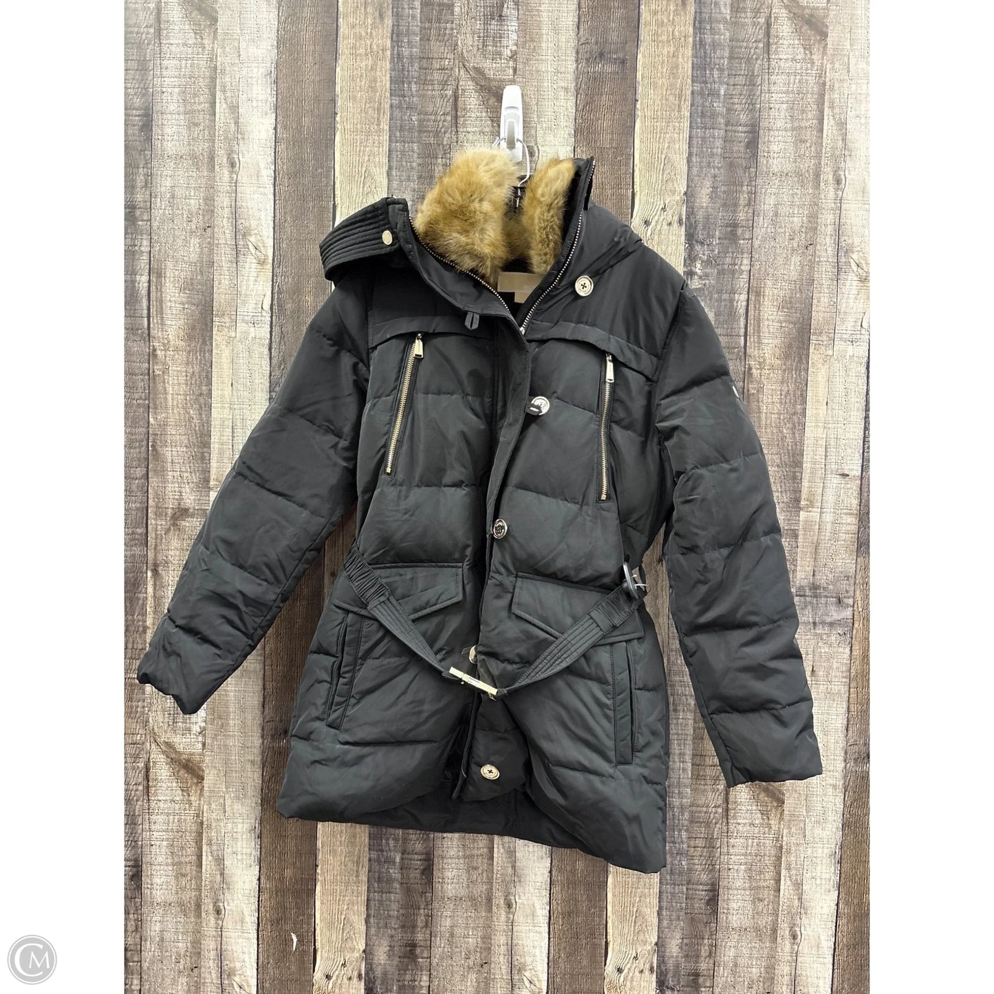 Coat Designer By Michael Kors In Black, Size: L