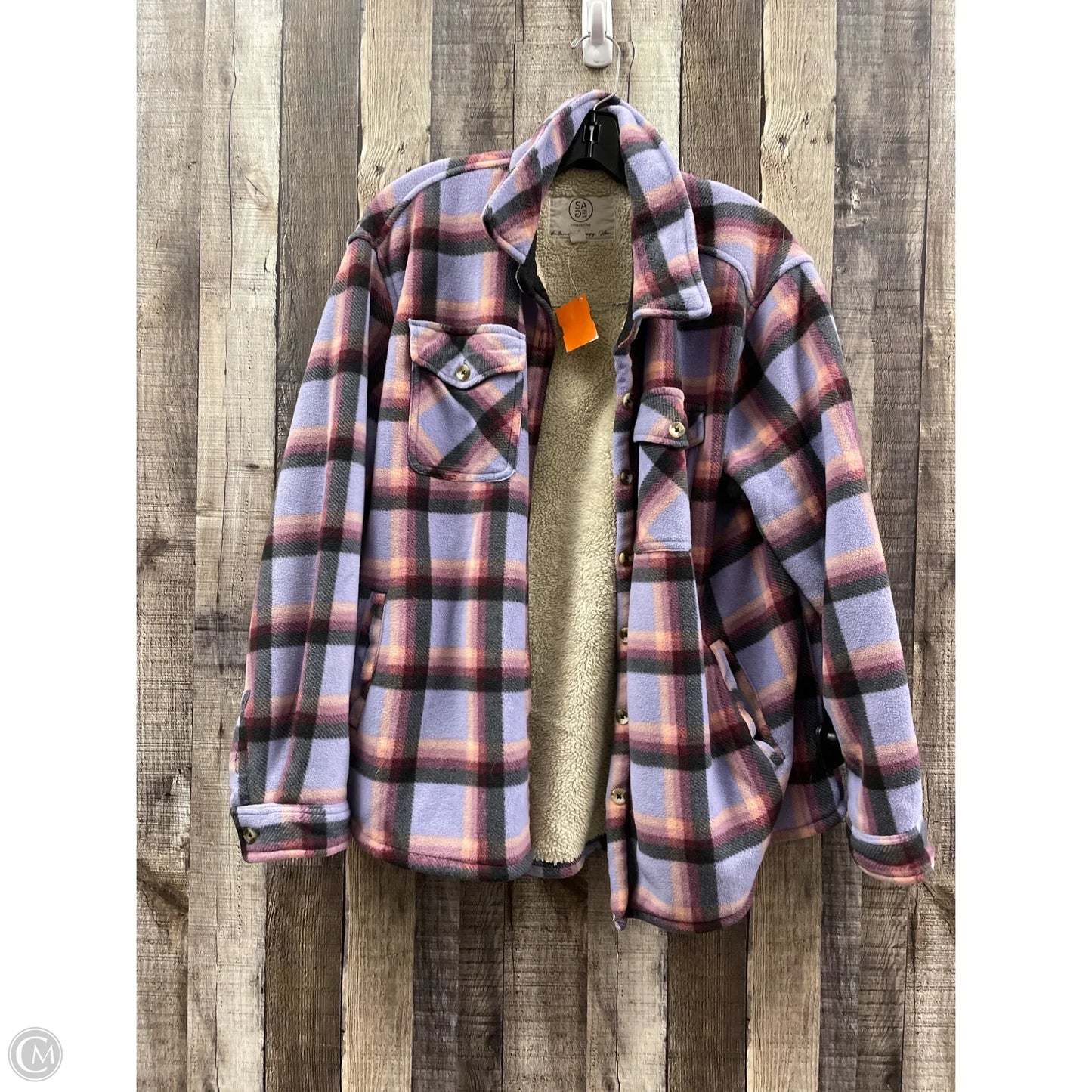 Jacket Shirt By Sage In Plaid Pattern, Size: Xl