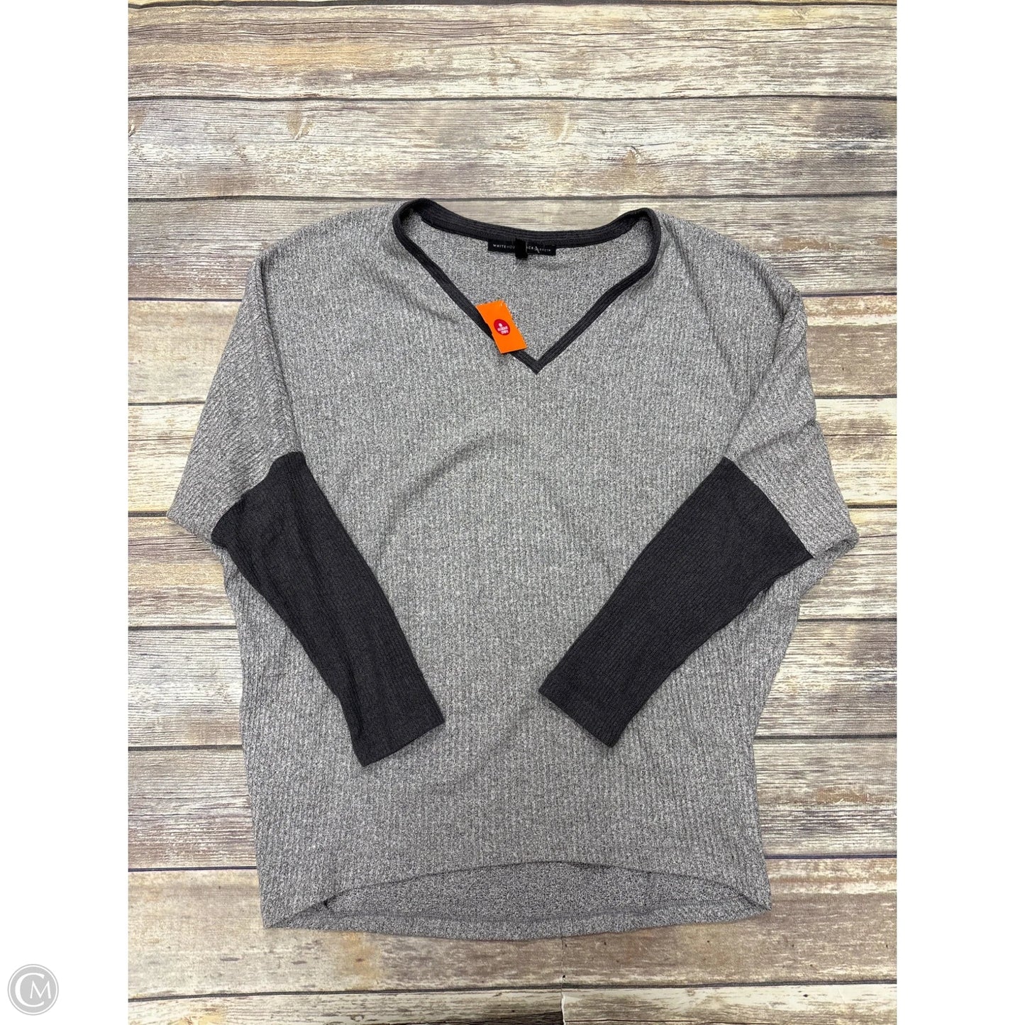 Top Long Sleeve By White House Black Market In Grey, Size: S