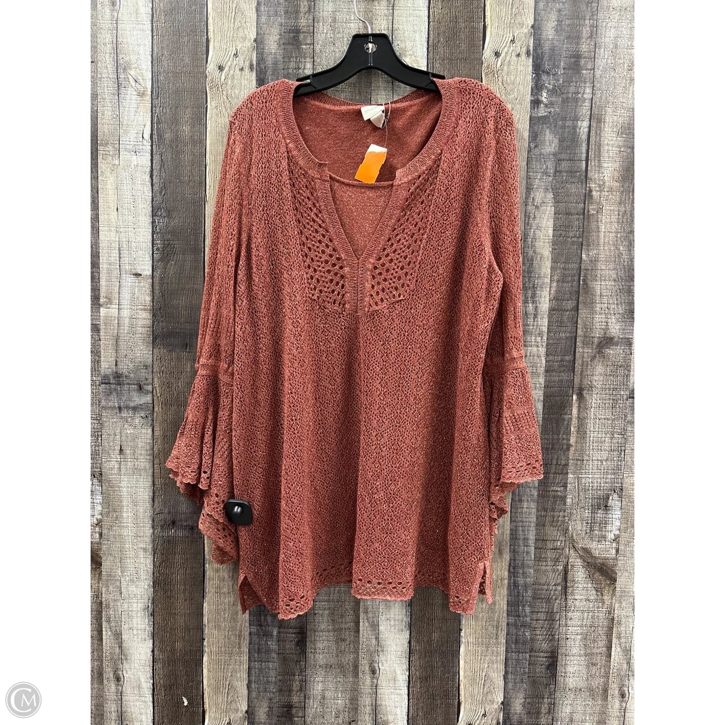 Top Long Sleeve By Chicos In Orange, Size: Xl