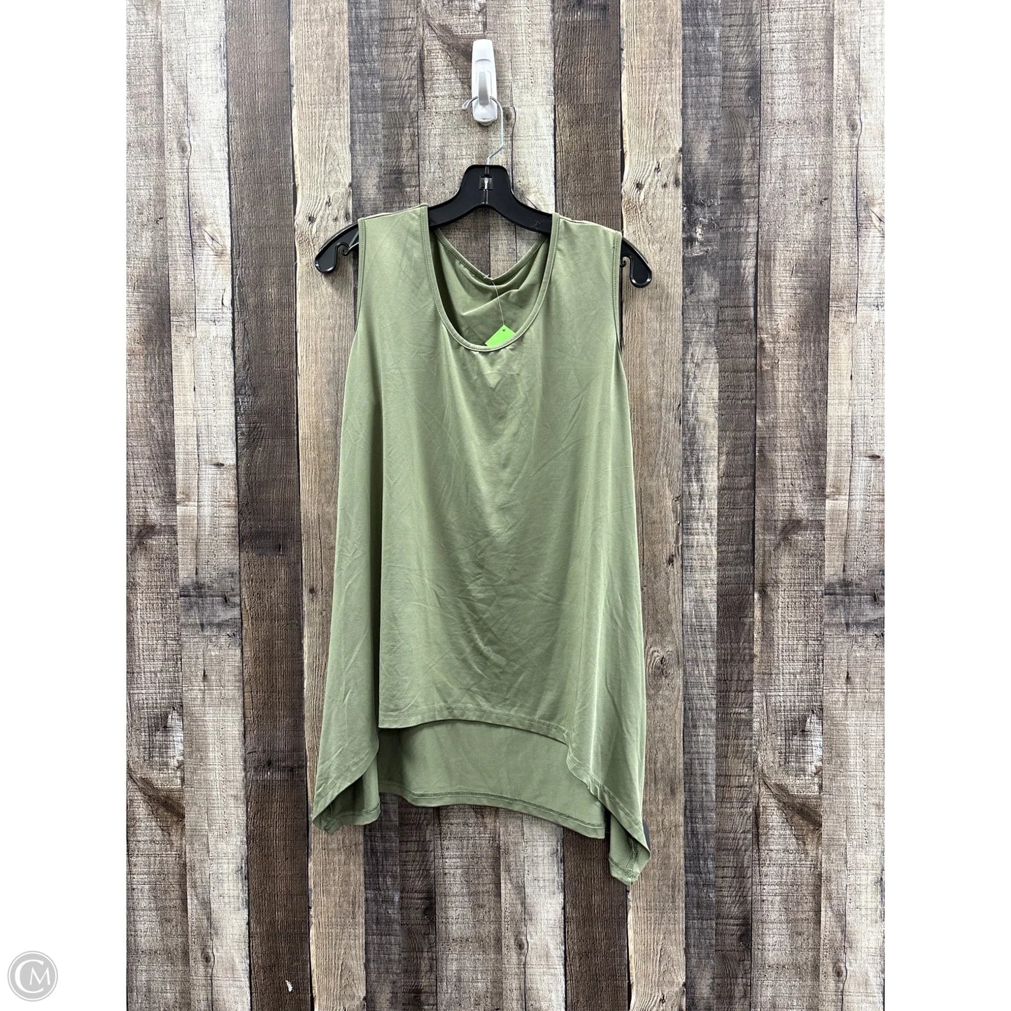 Top Sleeveless By Cmf In Green, Size: 1x