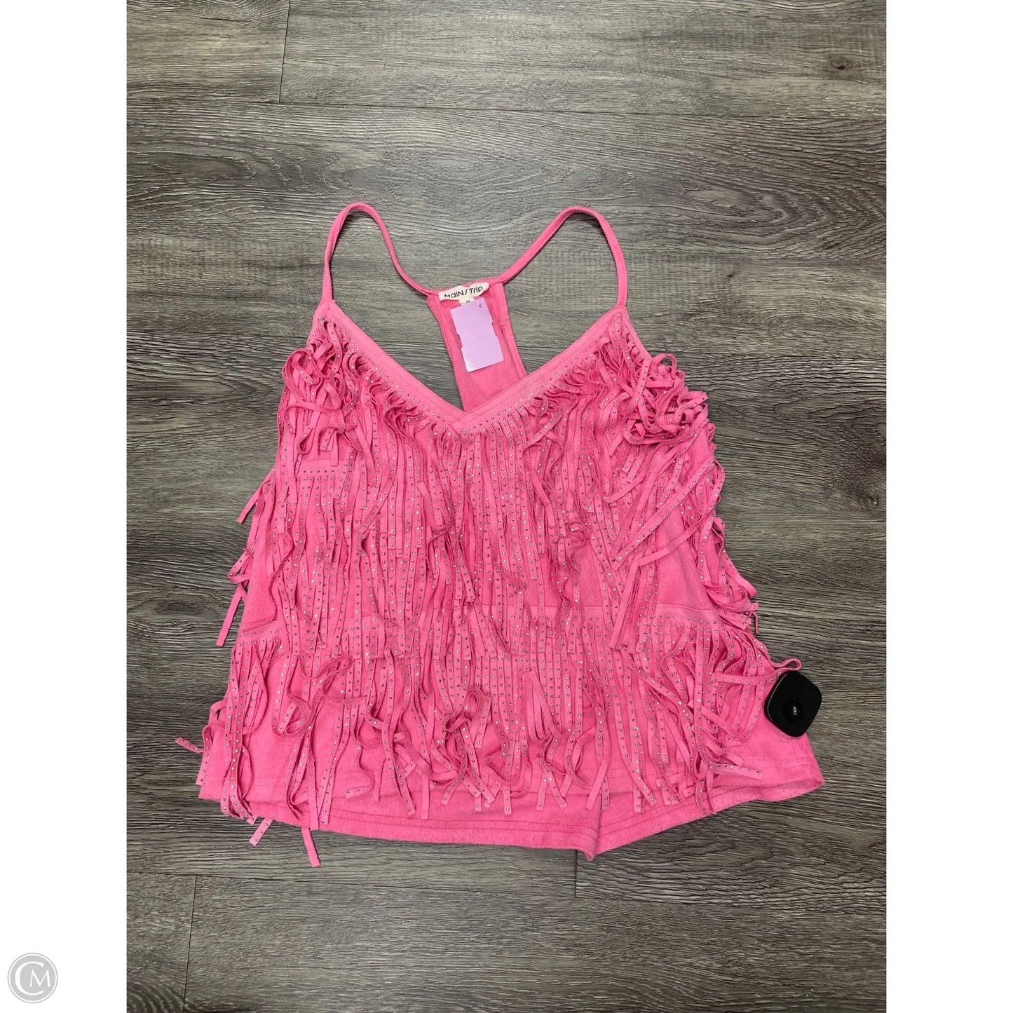 Top Sleeveless By Main Strip In Pink, Size: M