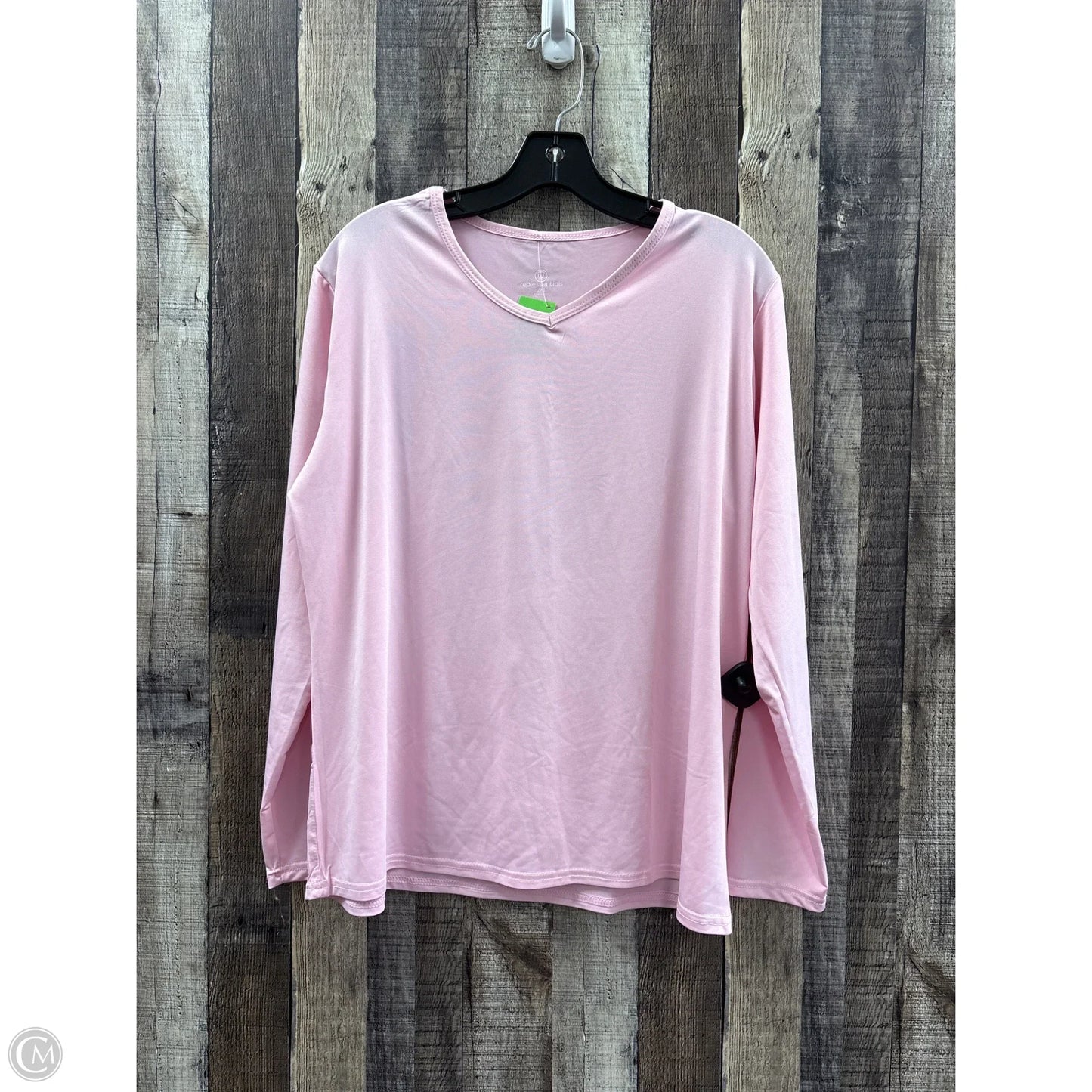 Athletic Top Long Sleeve Collar By Cme In Pink, Size: 2x