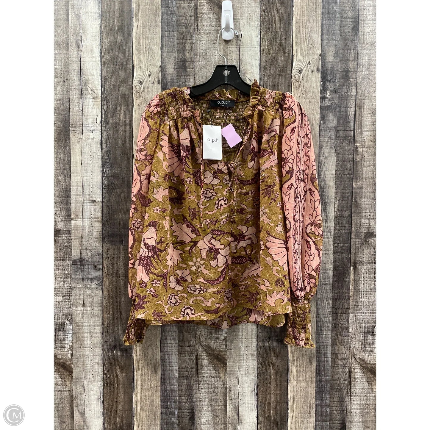 Top Long Sleeve By Cme In Multi-colored, Size: S