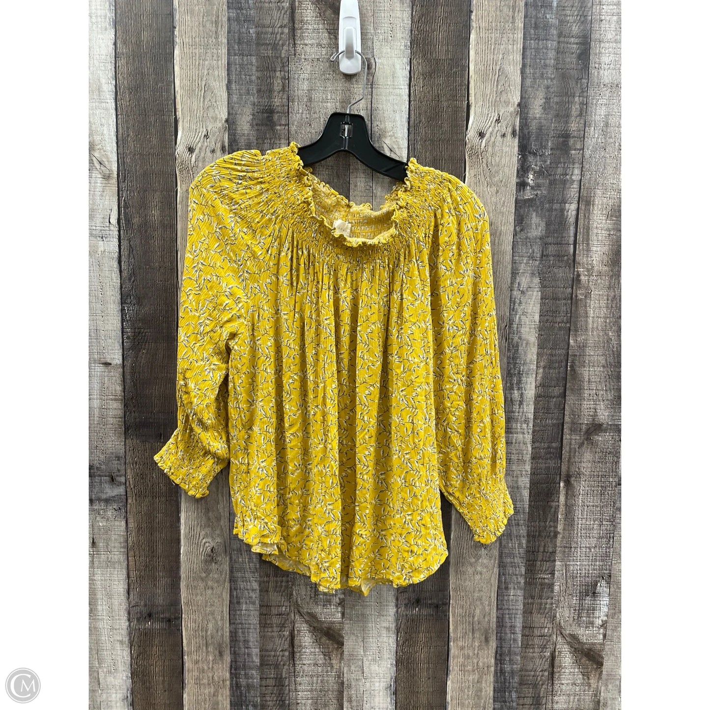 Top Long Sleeve By Melloday In Yellow, Size: L