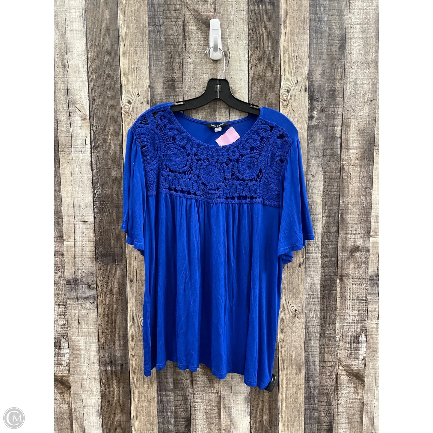 Top Short Sleeve By Cable And Gauge In Blue, Size: 2x