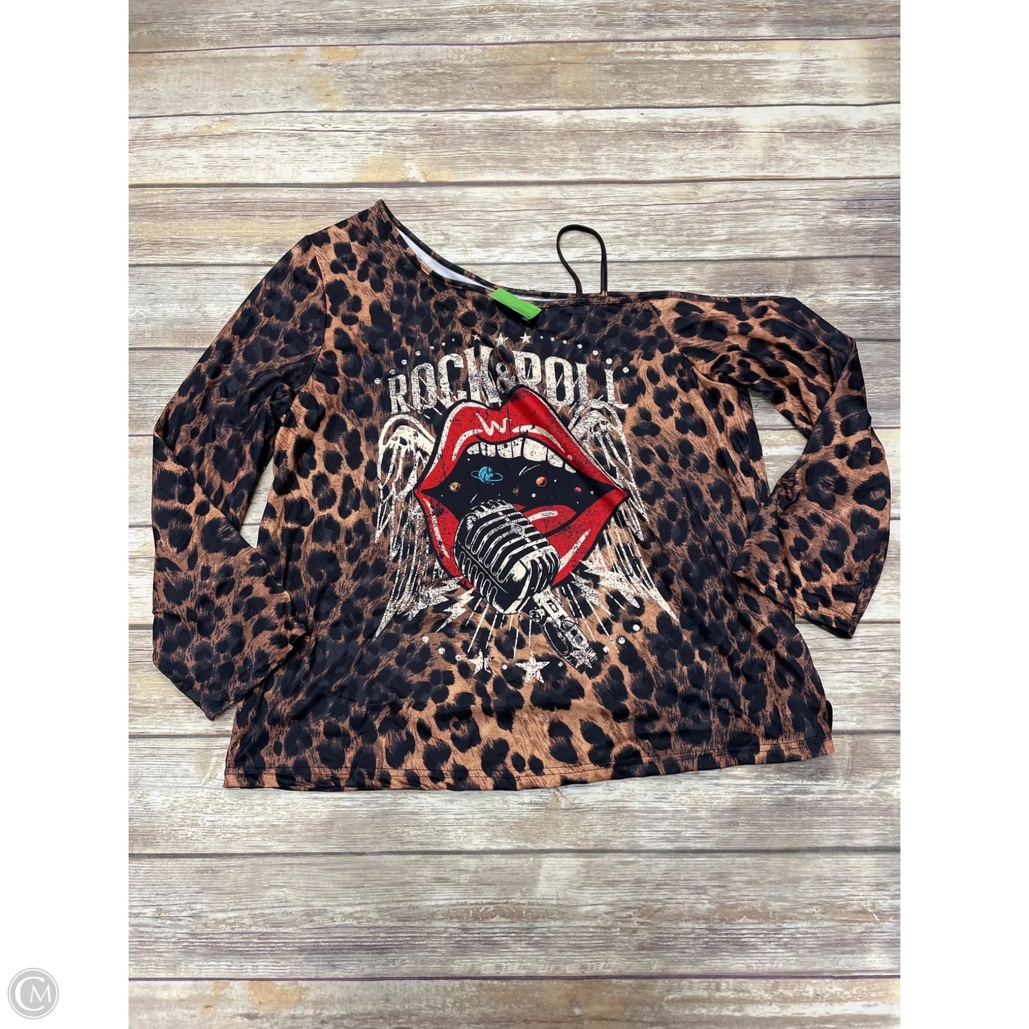 Top Long Sleeve By Shein In Animal Print, Size: 1x