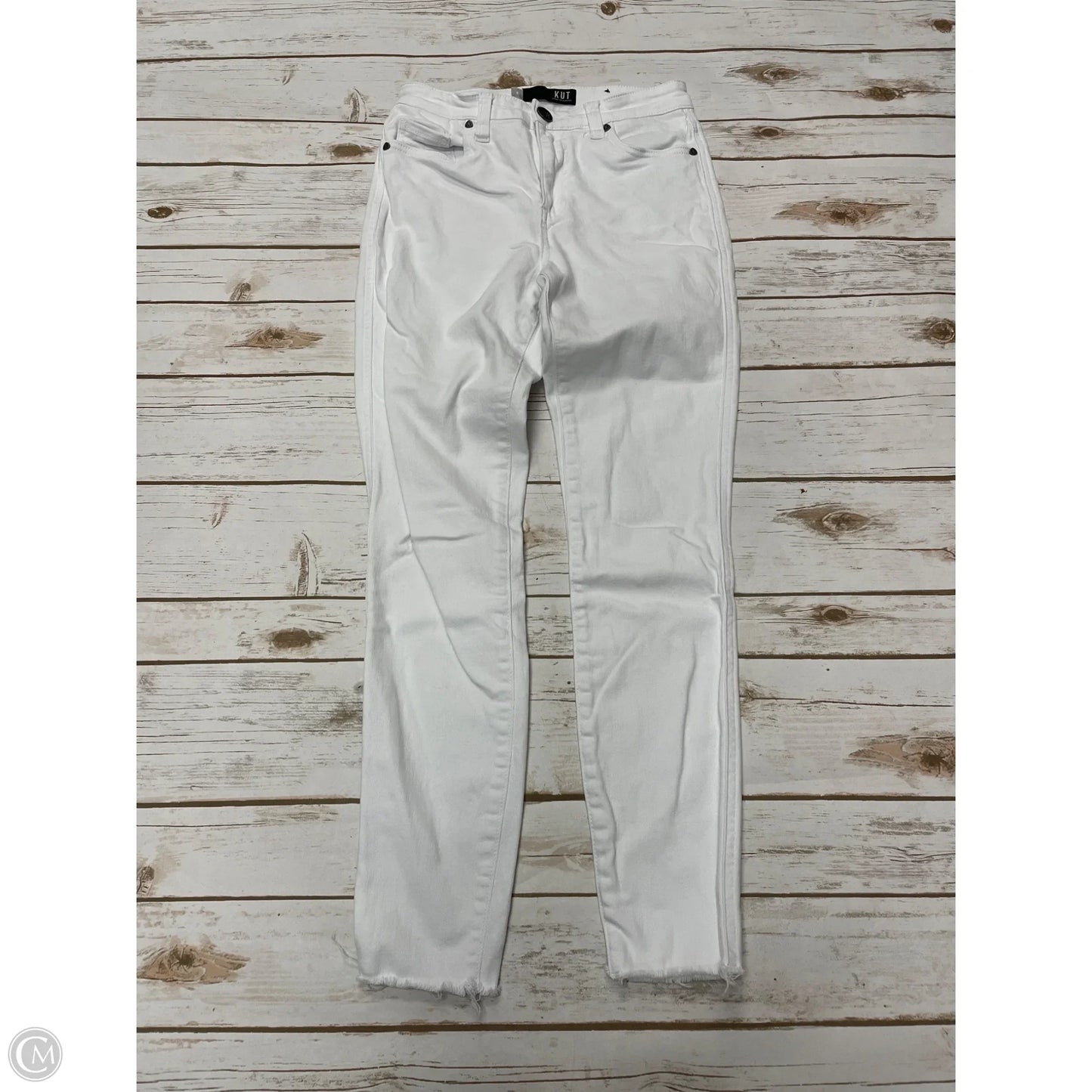 Jeans Skinny By Kut In White, Size: 0