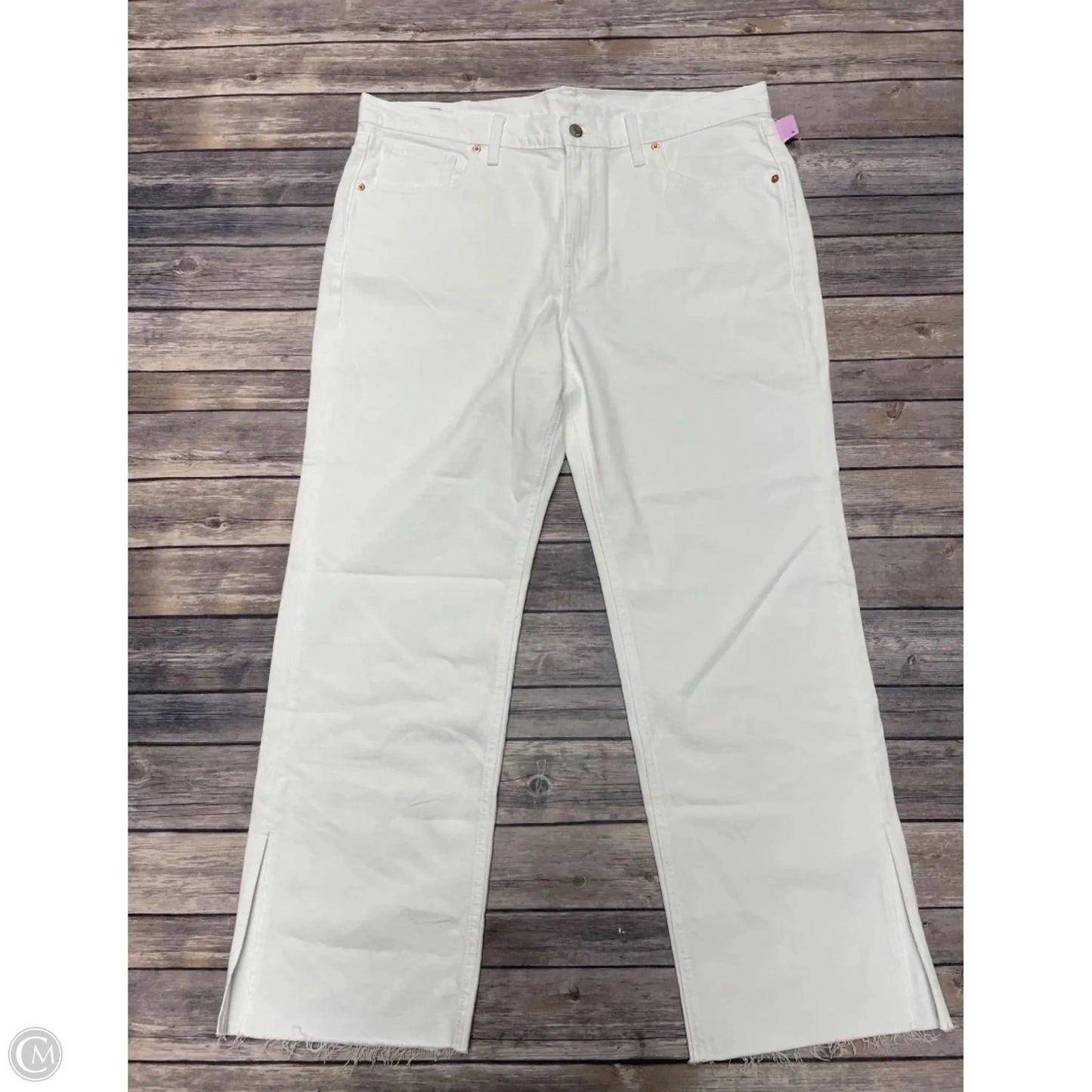 Jeans Straight By Gap In White, Size: 16