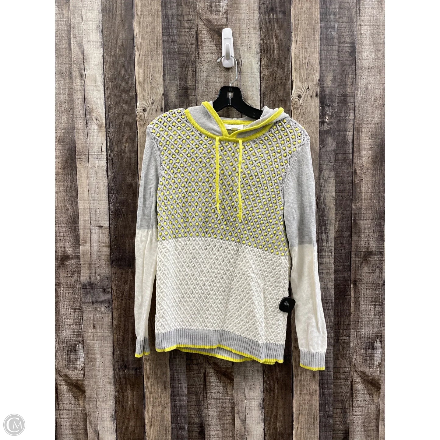 Sweater By Charter Club In Grey & Yellow, Size: M