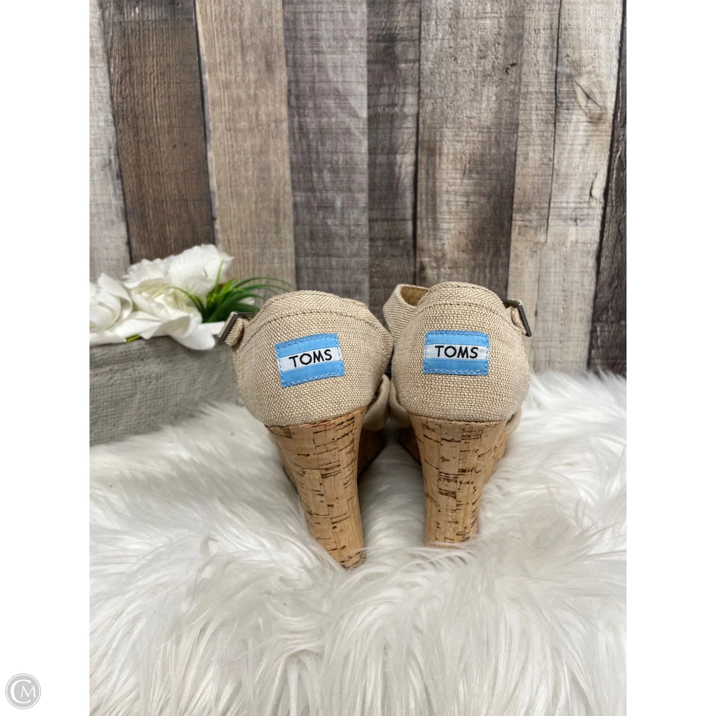 Sandals Heels Wedge By Toms In Beige, Size: 7