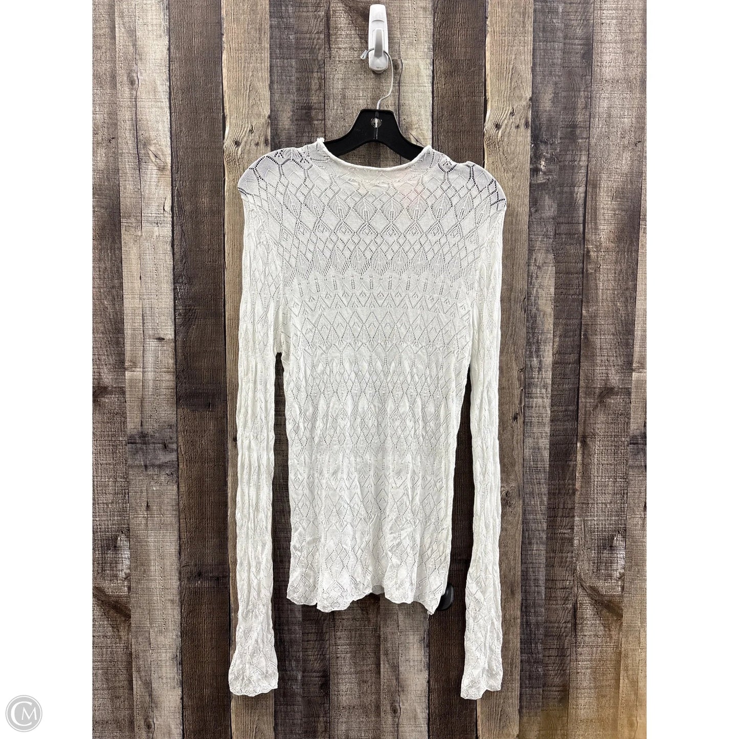 Top Long Sleeve By Hem & Thread In White, Size: L