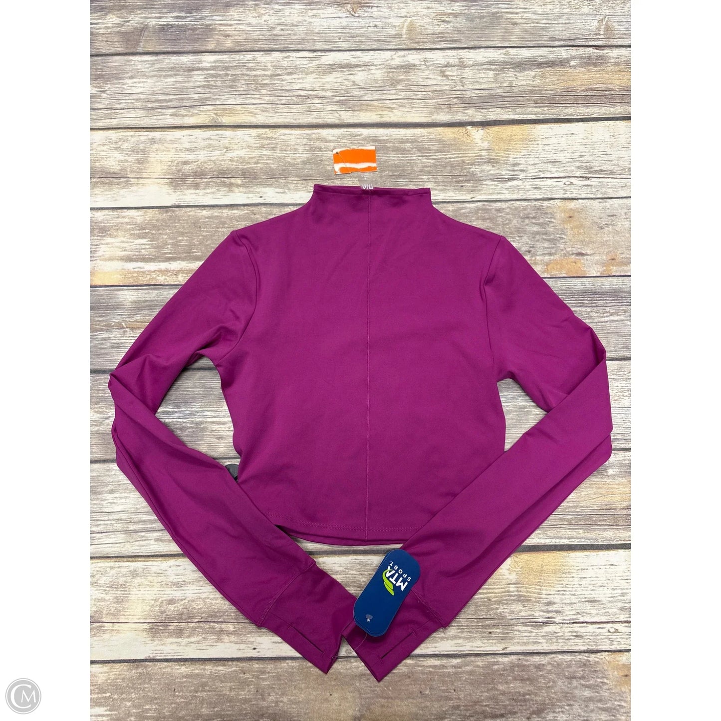 Athletic Top Long Sleeve Collar By Mta Sport In Pink, Size: S