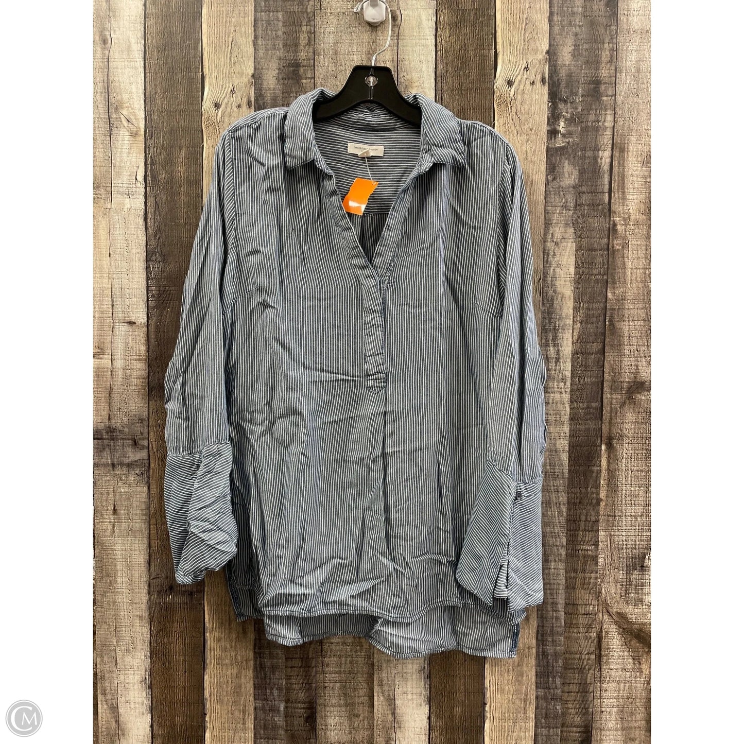 Top Long Sleeve By Beachlunchlounge In Striped Pattern, Size: L