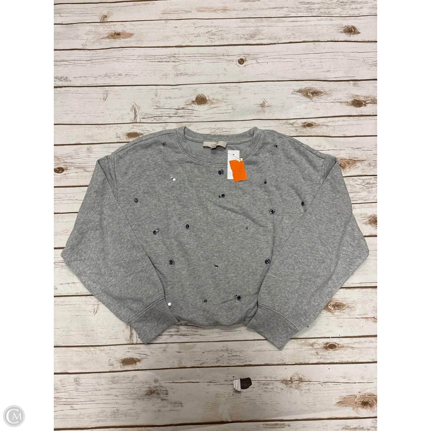 Sweatshirt Crewneck By Loft In Grey, Size: Xs