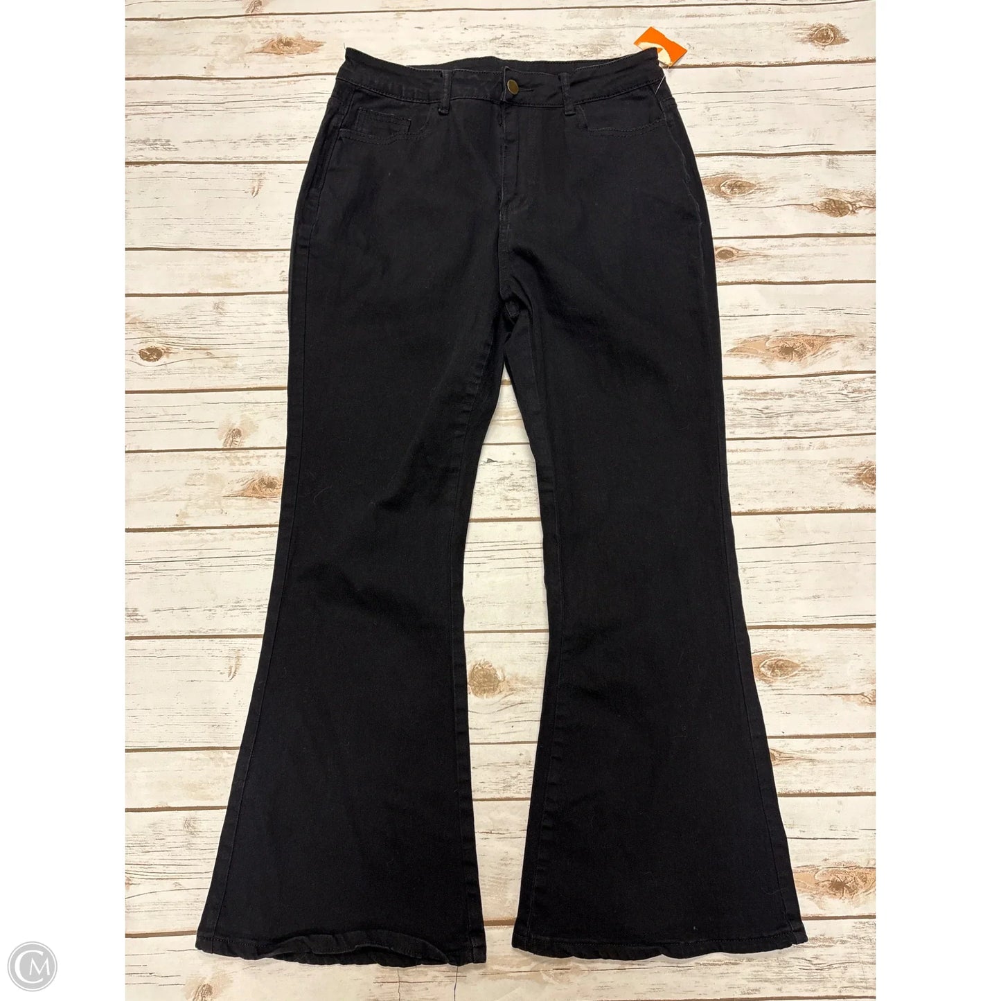 Jeans Flared By Cmf In Black Denim, Size: Xl
