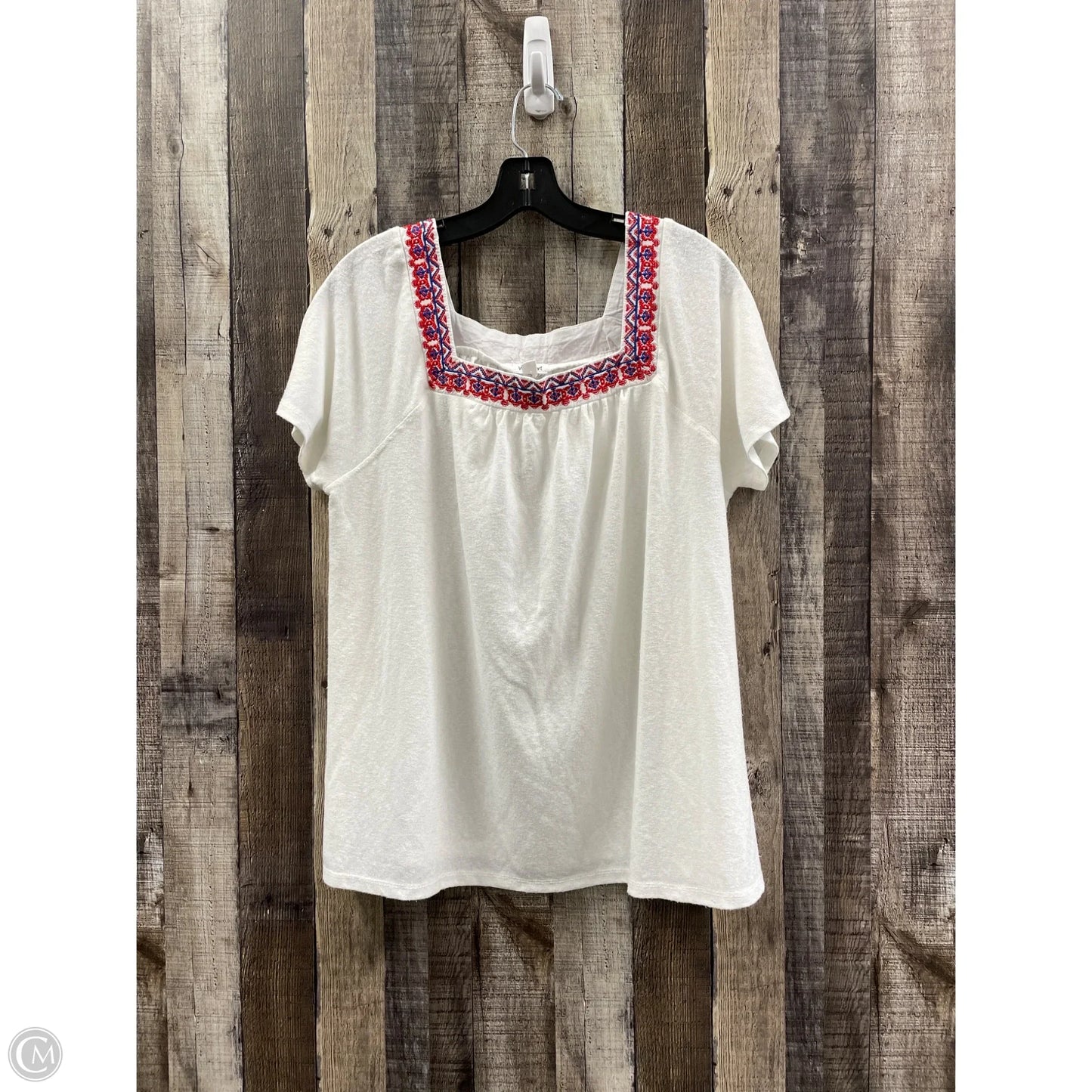 Top Short Sleeve By Westport In White, Size: 1x