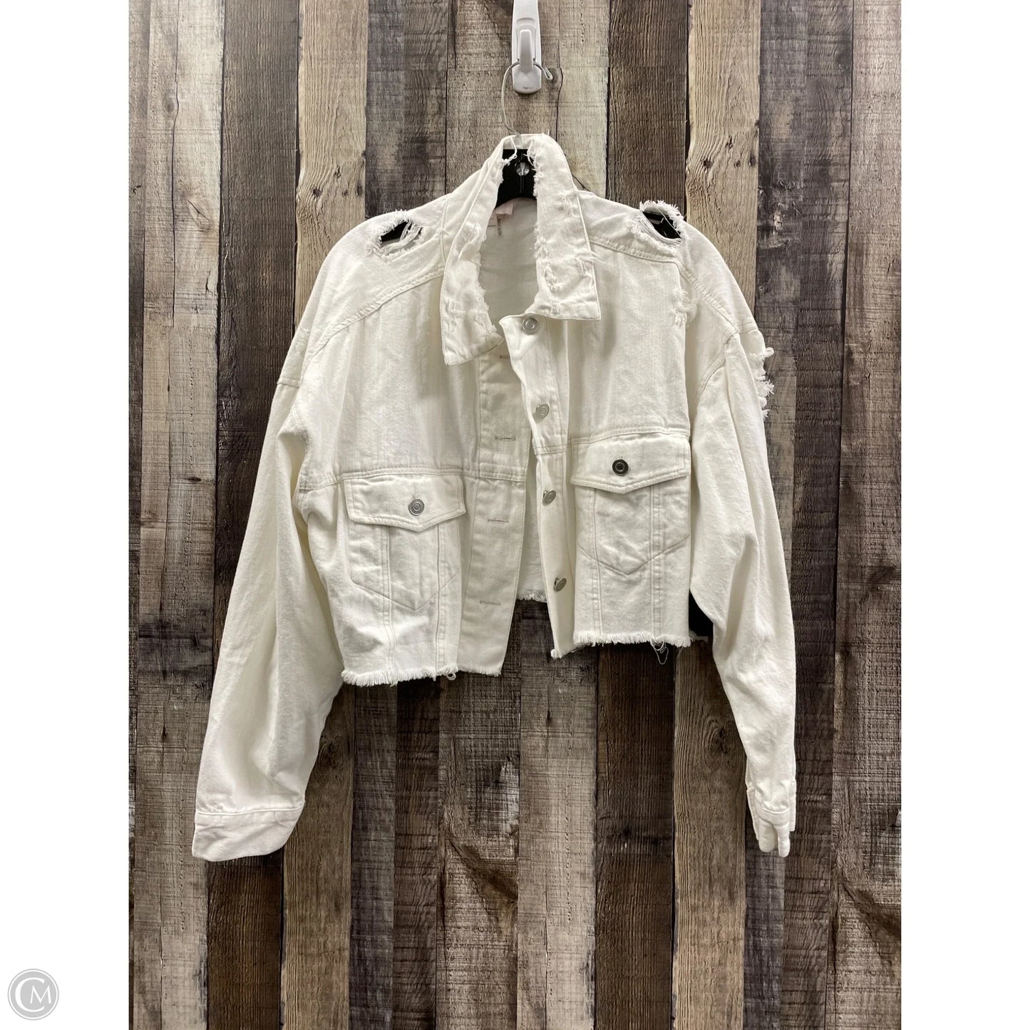 Jacket Denim By Entro In White, Size: M