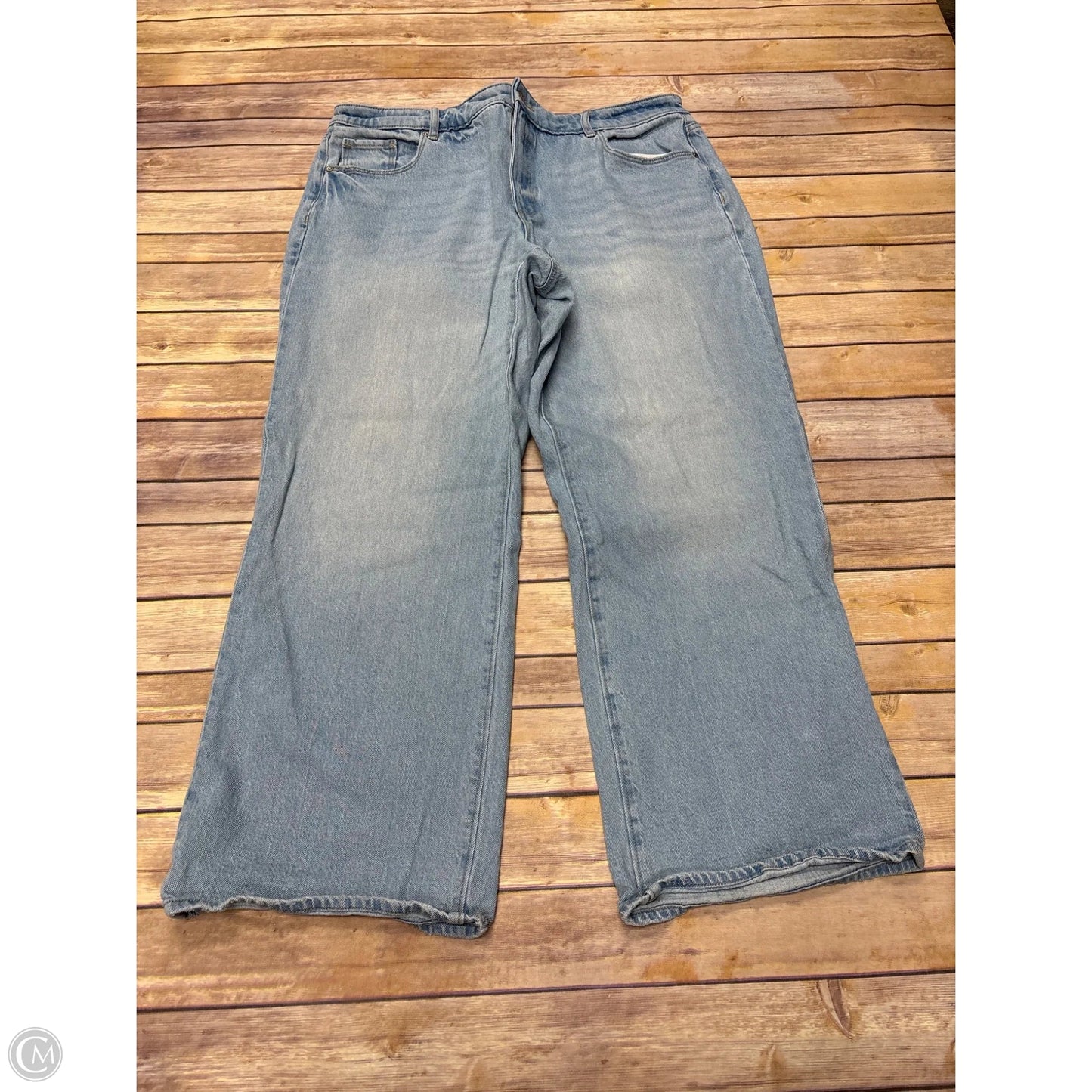Jeans Straight By Loft In Blue Denim, Size: 16