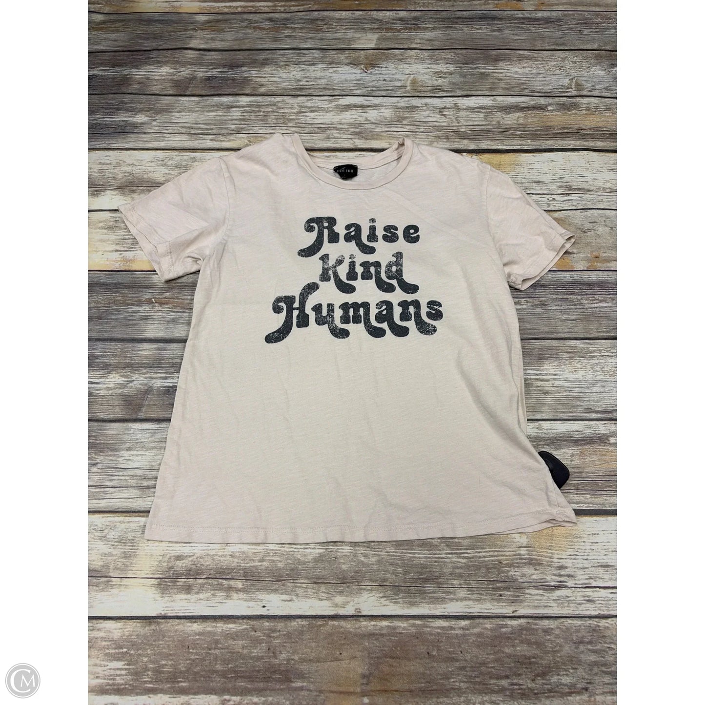 Top Short Sleeve By Cme In Cream, Size: S