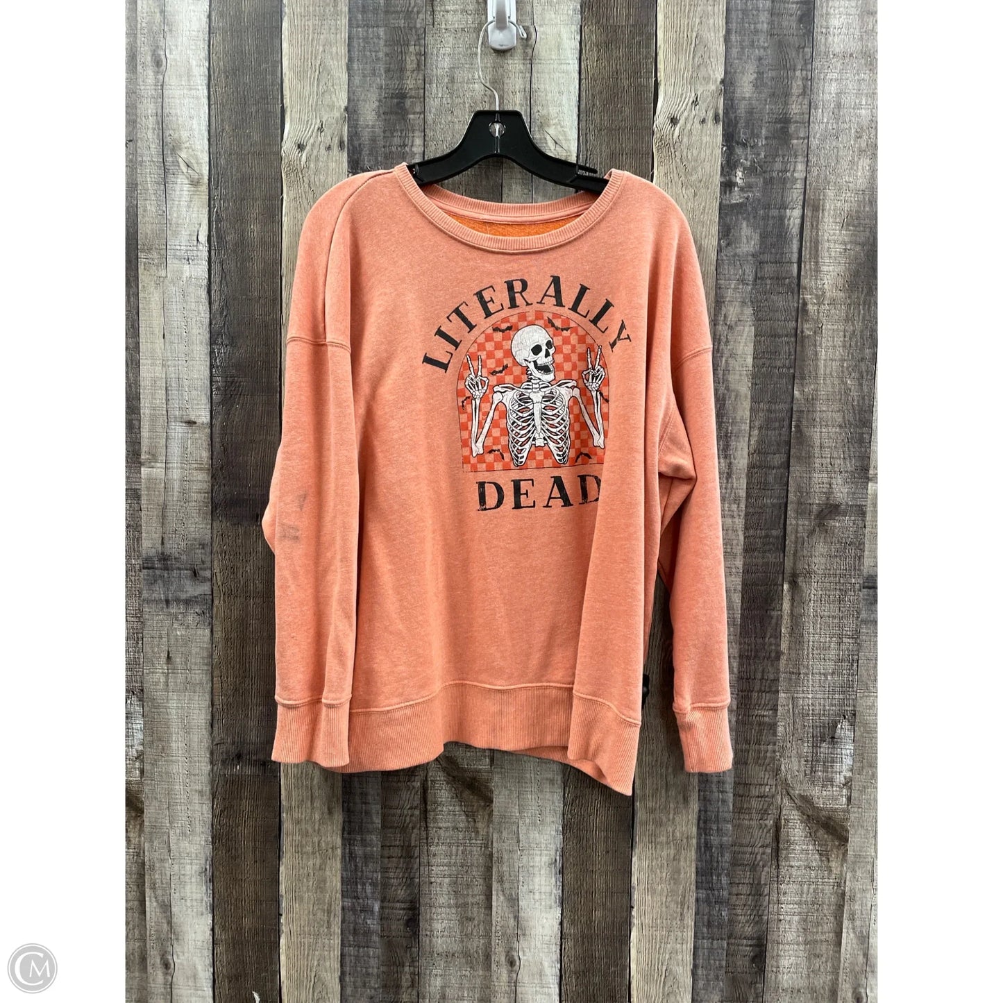 Top Long Sleeve By Cme In Orange, Size: Xl
