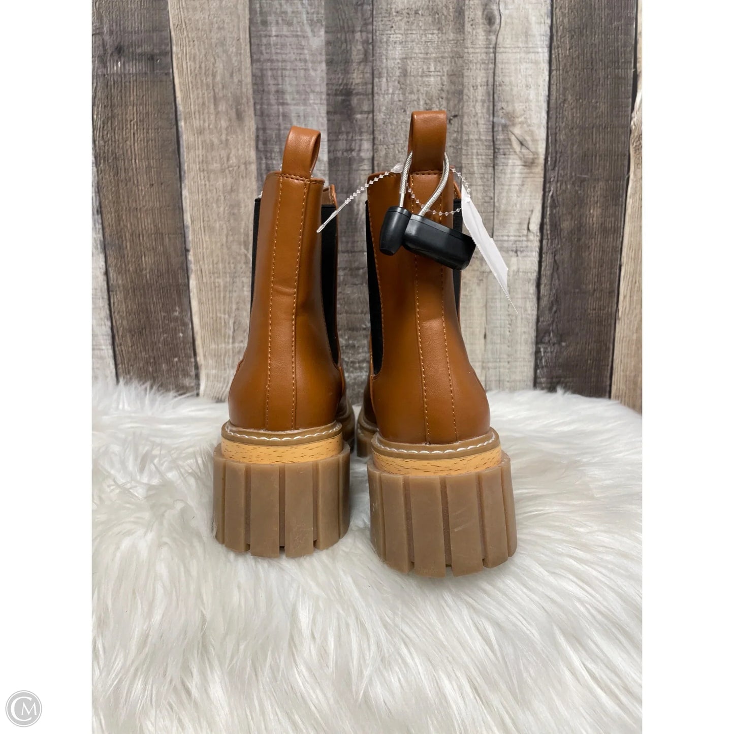 Boots Ankle Heels By Madden Girl In Tan, Size: 6.5