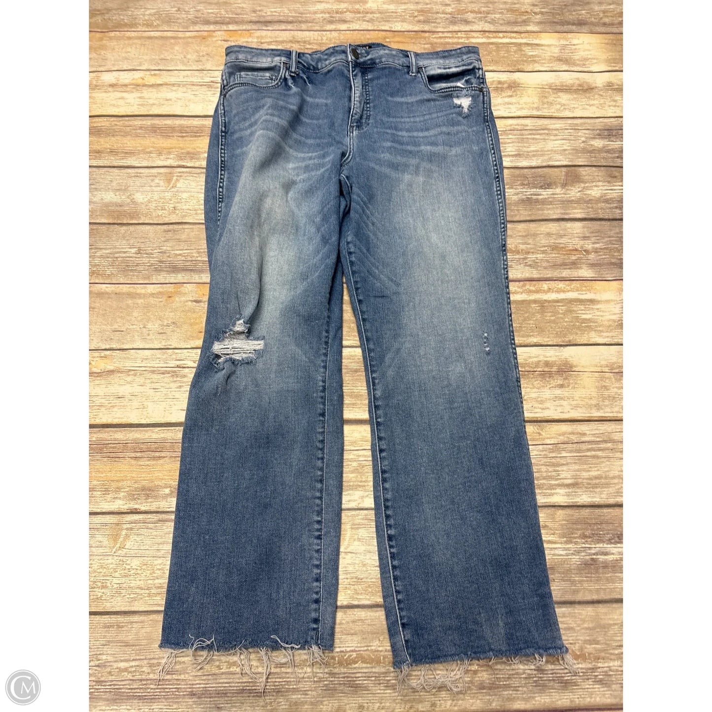 Jeans Straight By Kut In Blue Denim, Size: 16