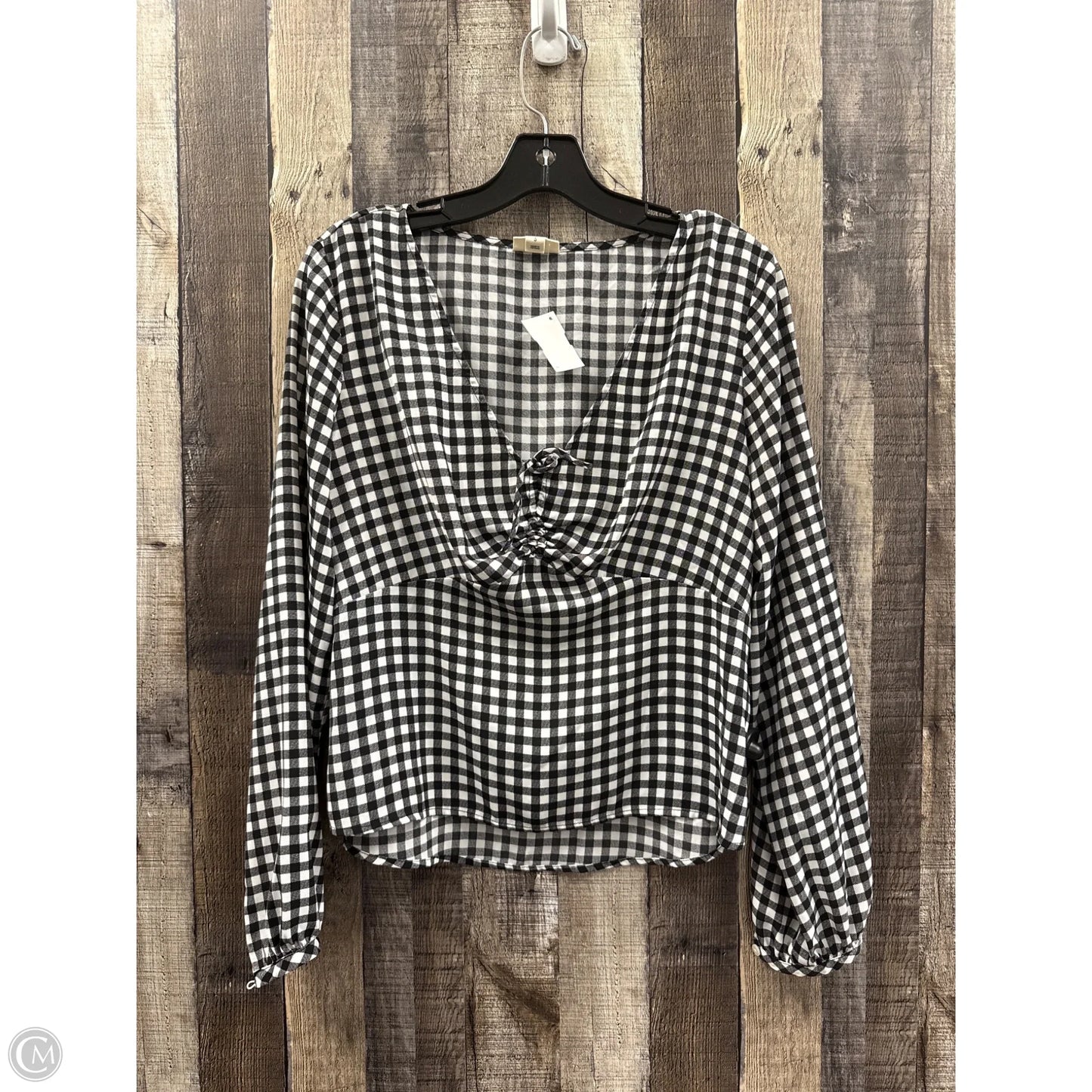 Top Long Sleeve By Ana In Checkered Pattern, Size: S