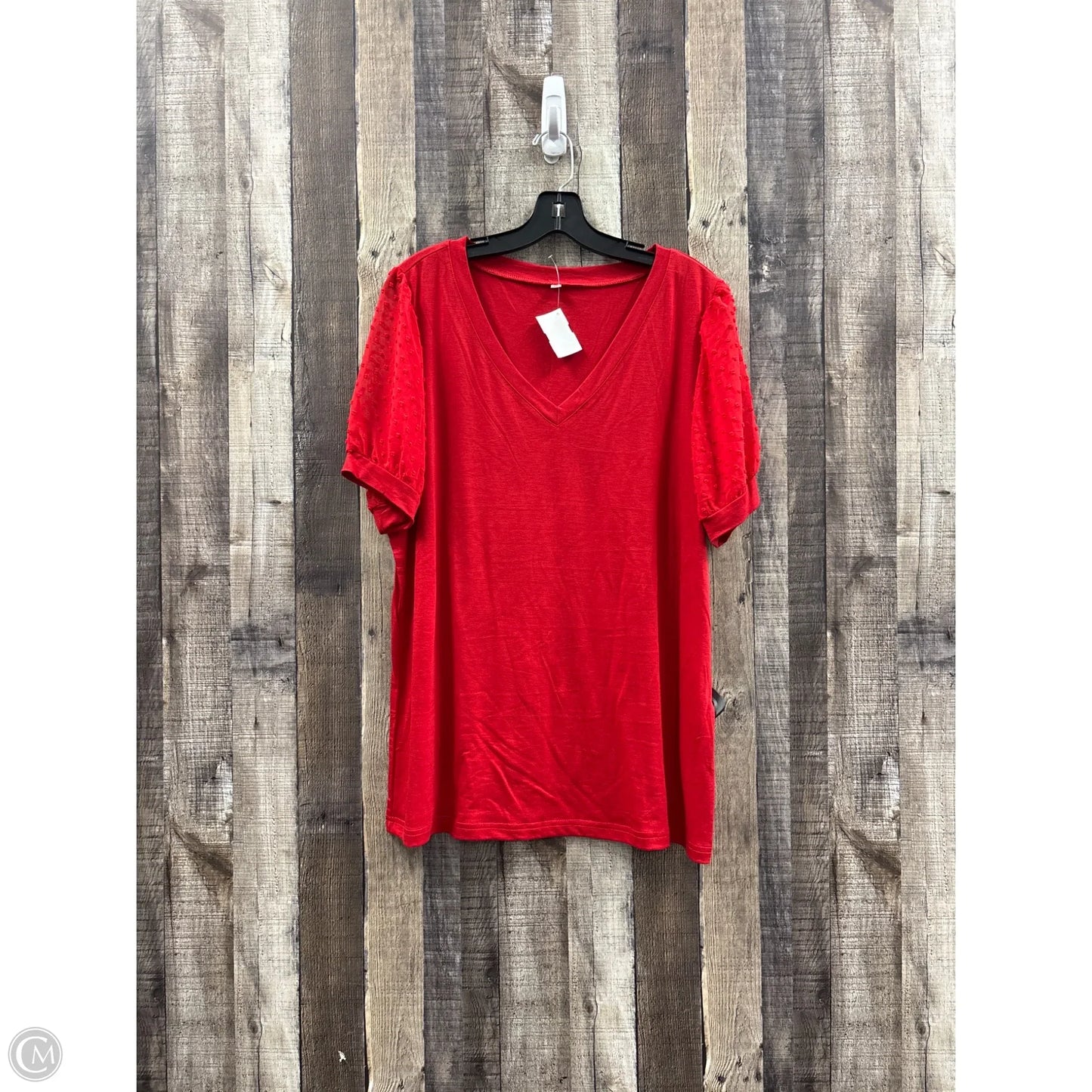 Top Short Sleeve By Cmf In Red, Size: Xl