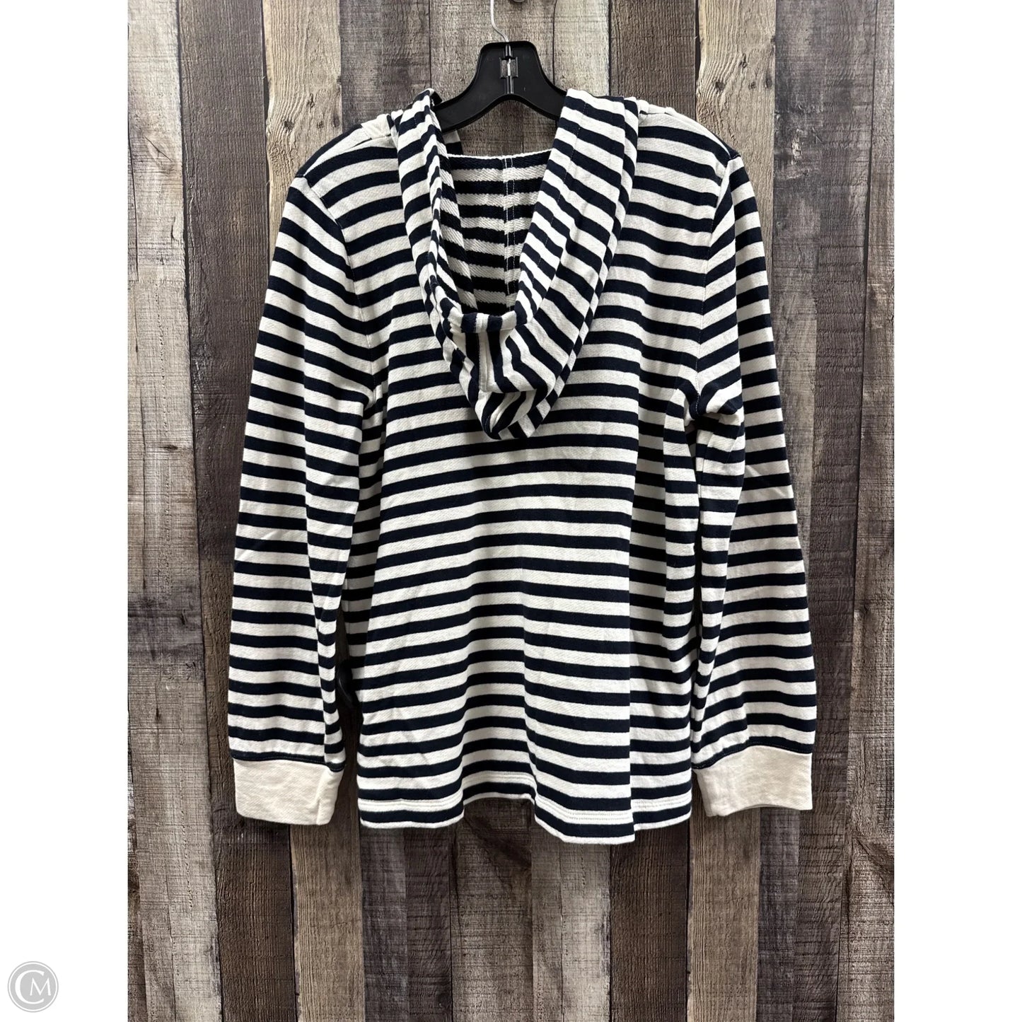 Sweatshirt Hoodie By Loft In Striped Pattern, Size: L
