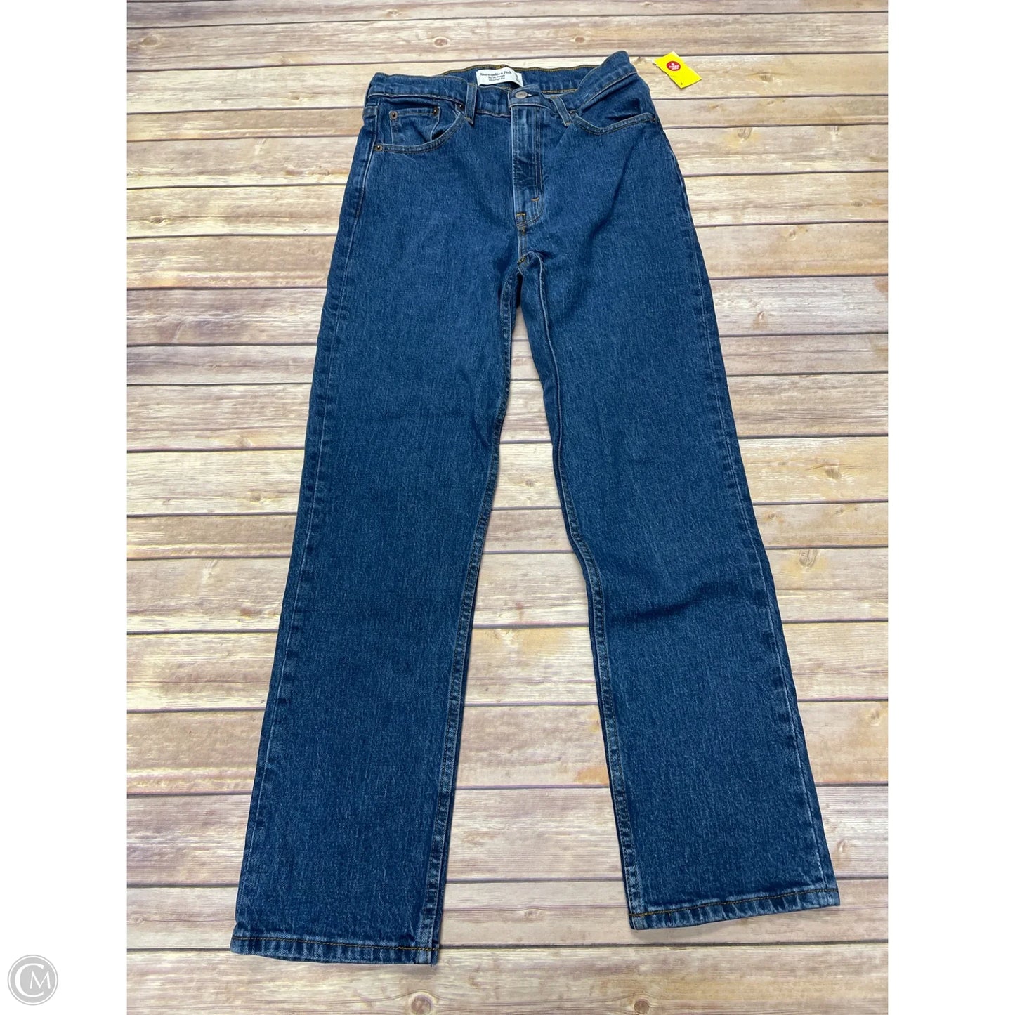 Jeans Straight By Abercrombie And Fitch In Blue Denim, Size: 2p
