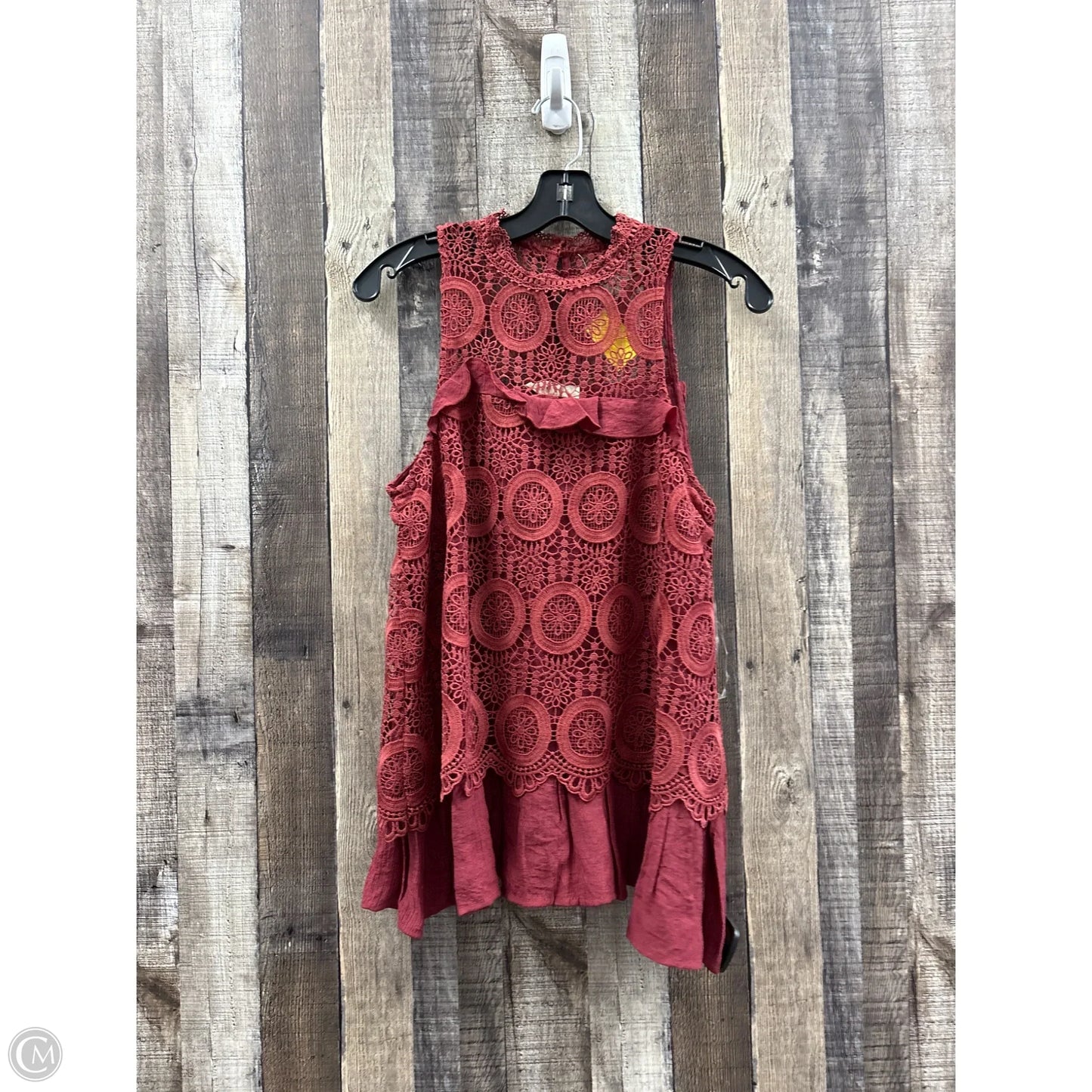 Top Sleeveless By Entro In Red, Size: S