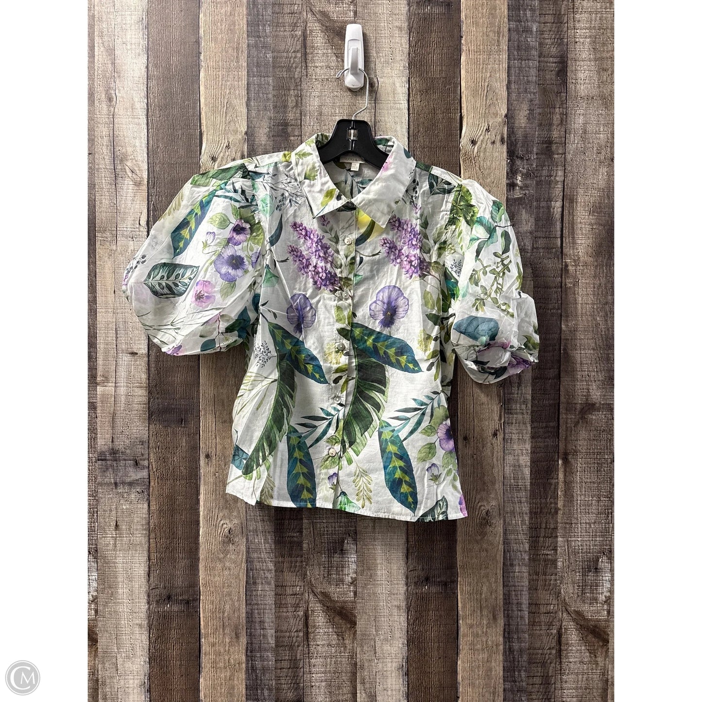 Top Short Sleeve By Cme In Floral Print, Size: S