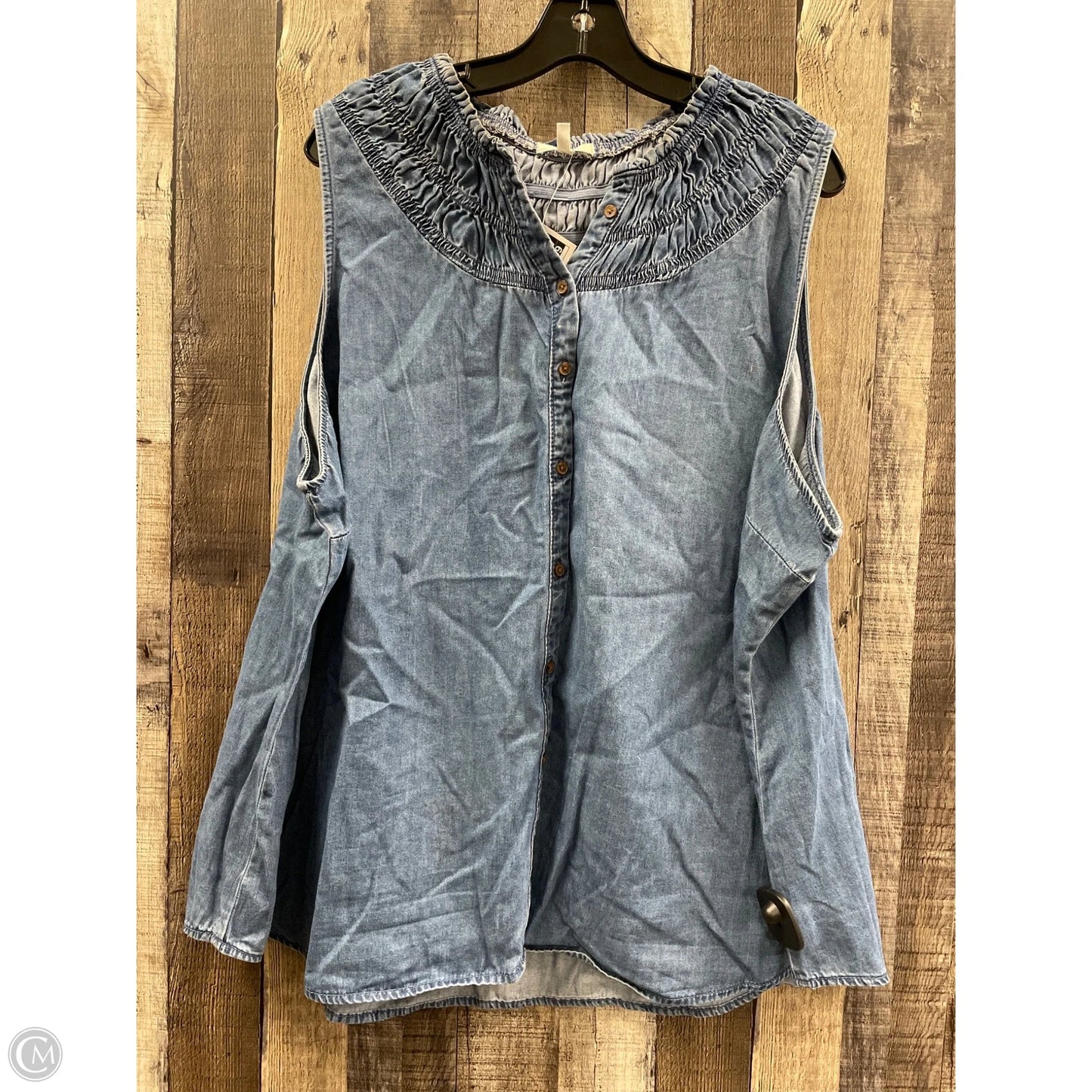 Top Sleeveless By Maurices In Blue Denim, Size: 3x