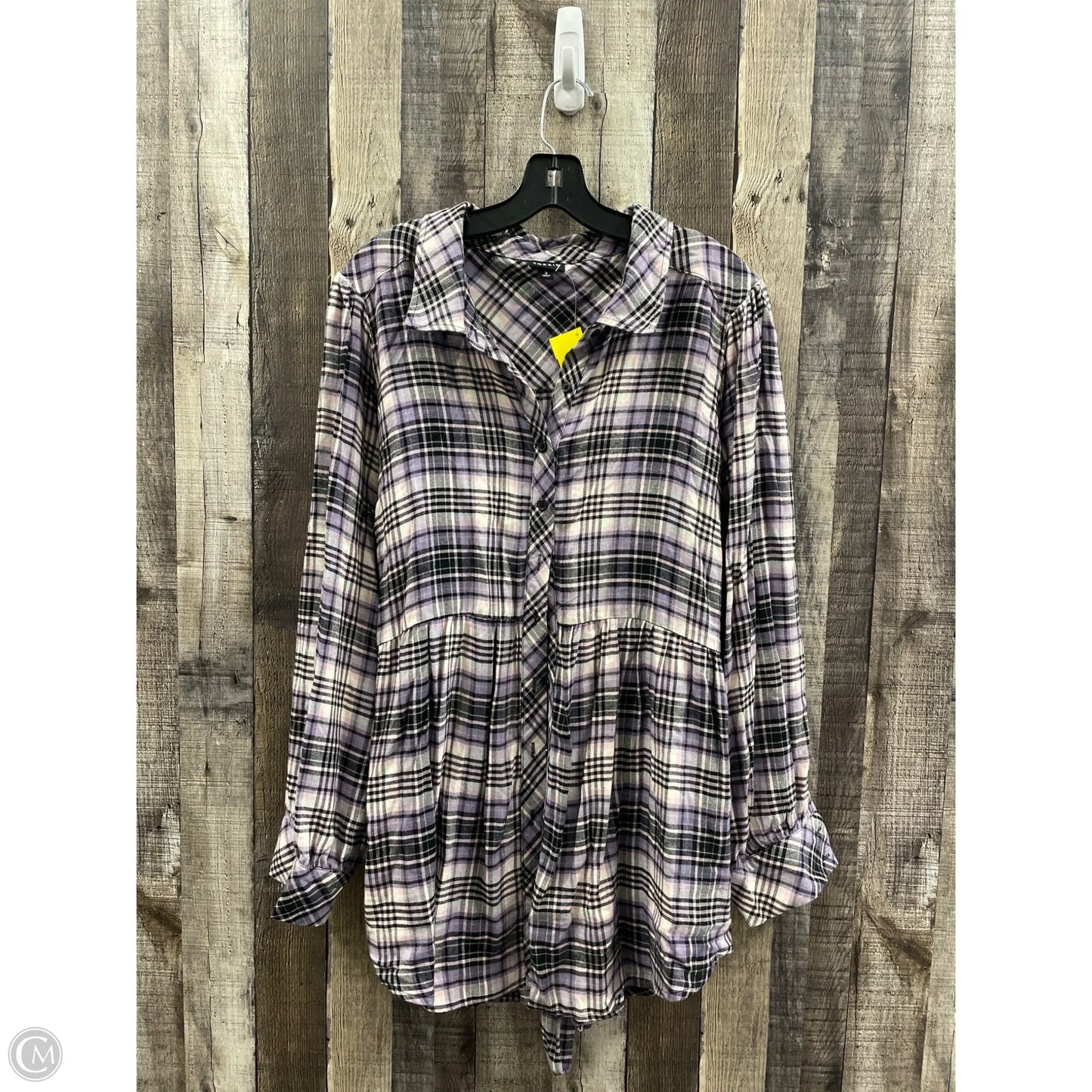 Tunic Long Sleeve By Torrid In Plaid Pattern, Size: 3x