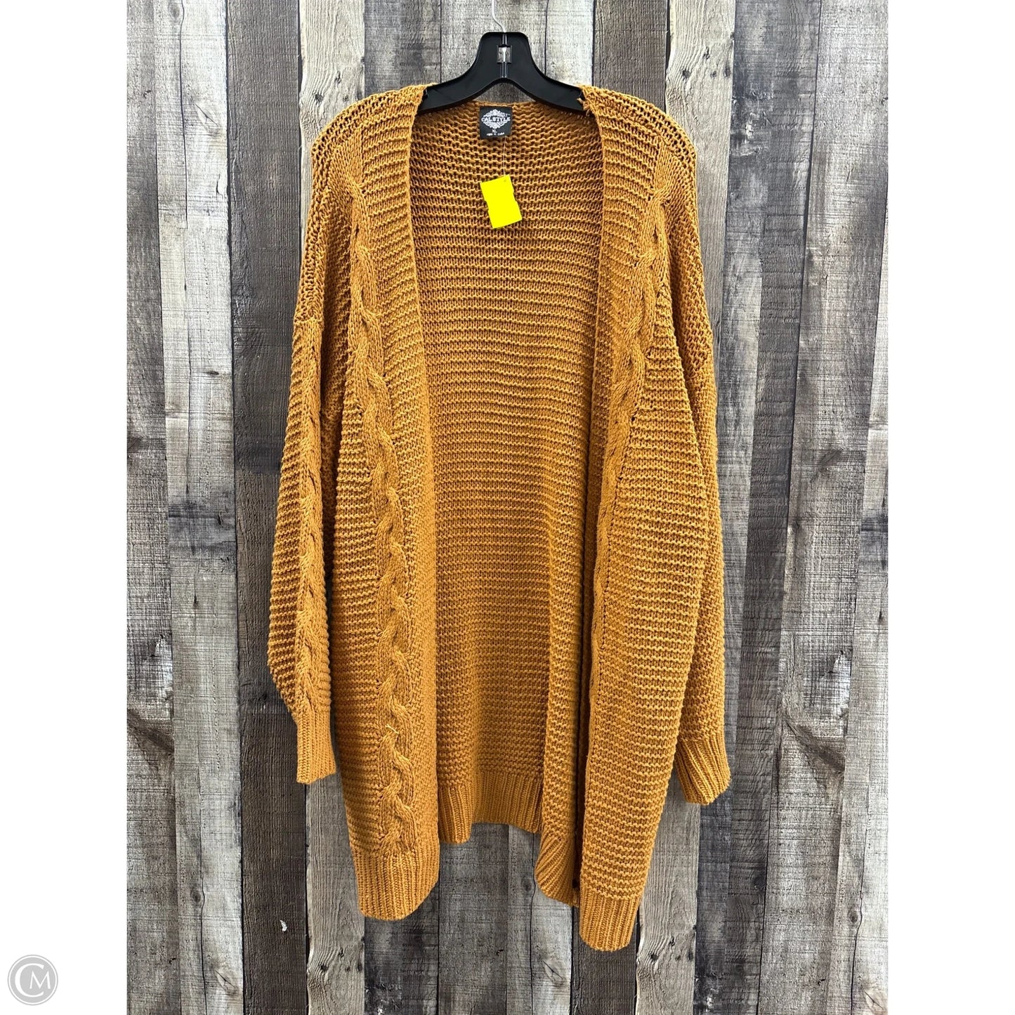Sweater Cardigan By Cal Style In Orange, Size: Xl