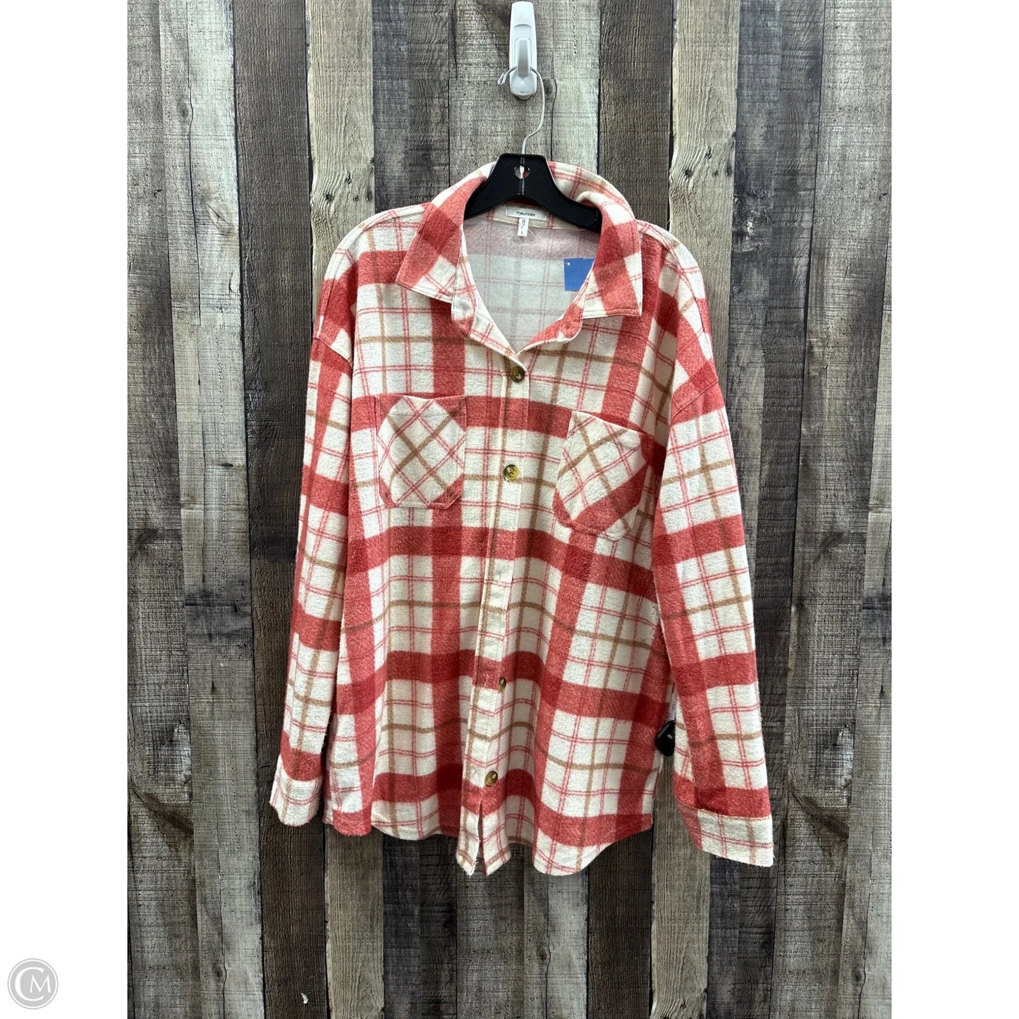 Jacket Shirt By Maurices In Plaid Pattern, Size: L