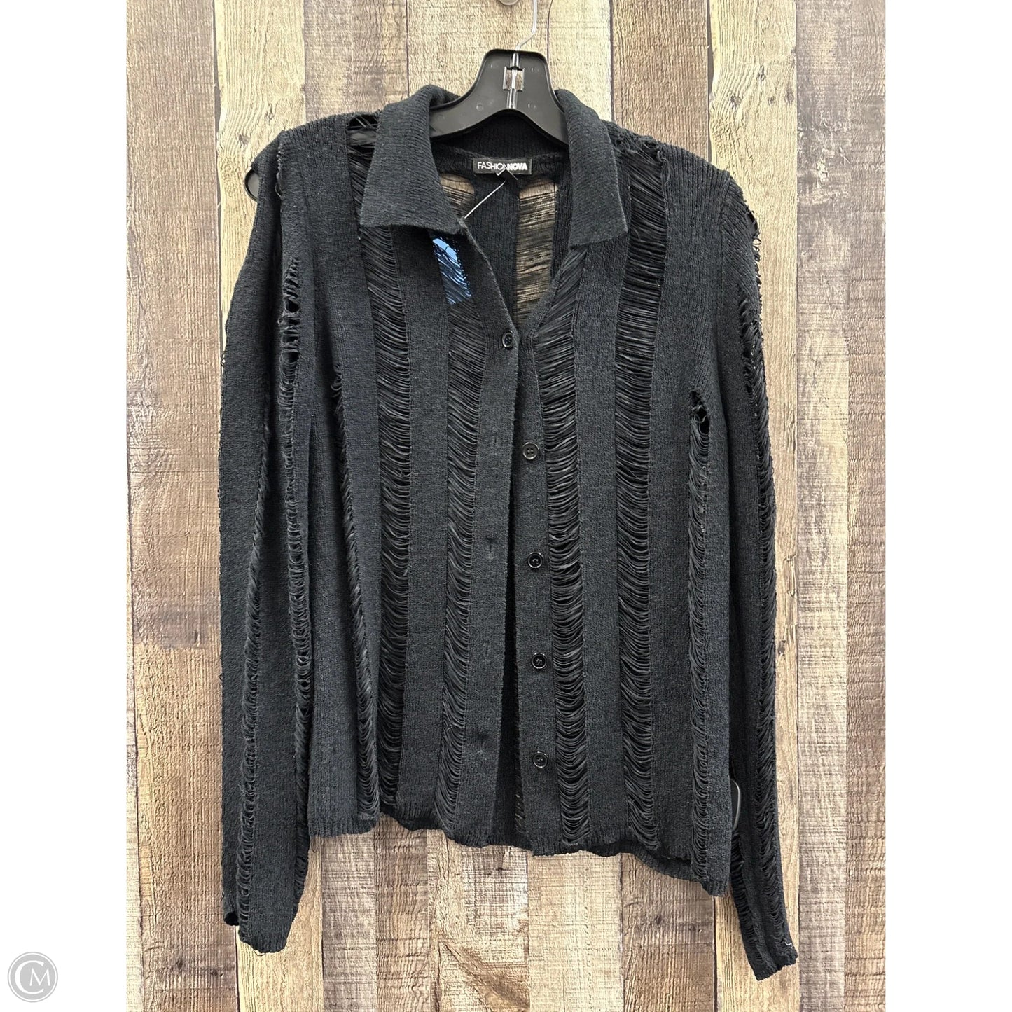 Top Long Sleeve By Fashion Nova In Black, Size: L