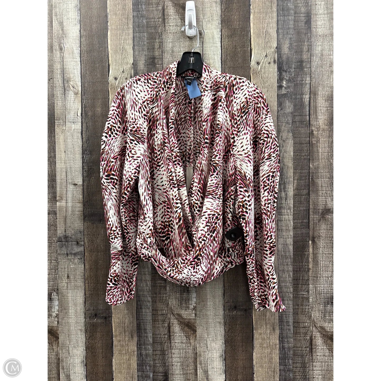 Top Long Sleeve By Express In Animal Print, Size: L