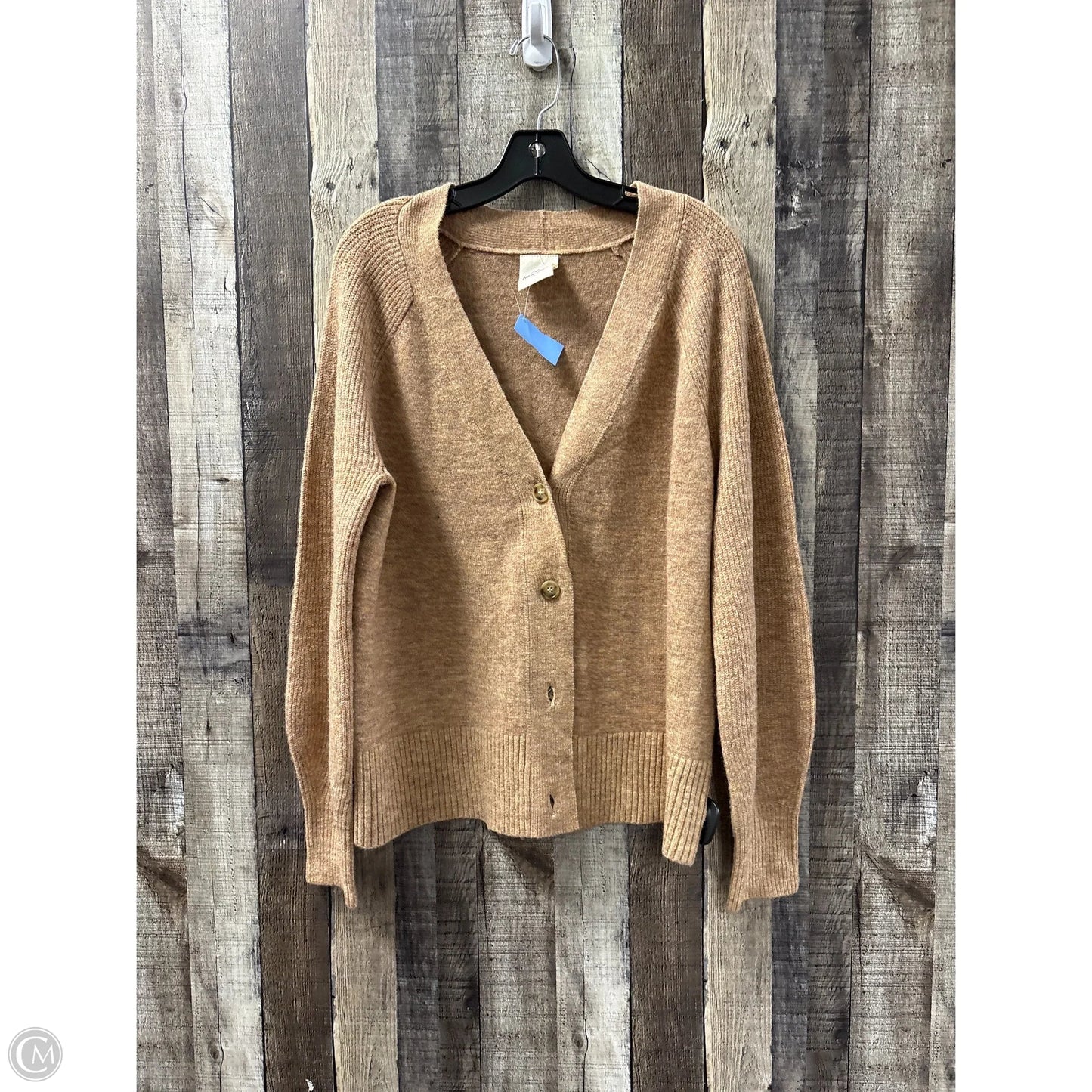 Sweater Cardigan By Cme In Tan, Size: L