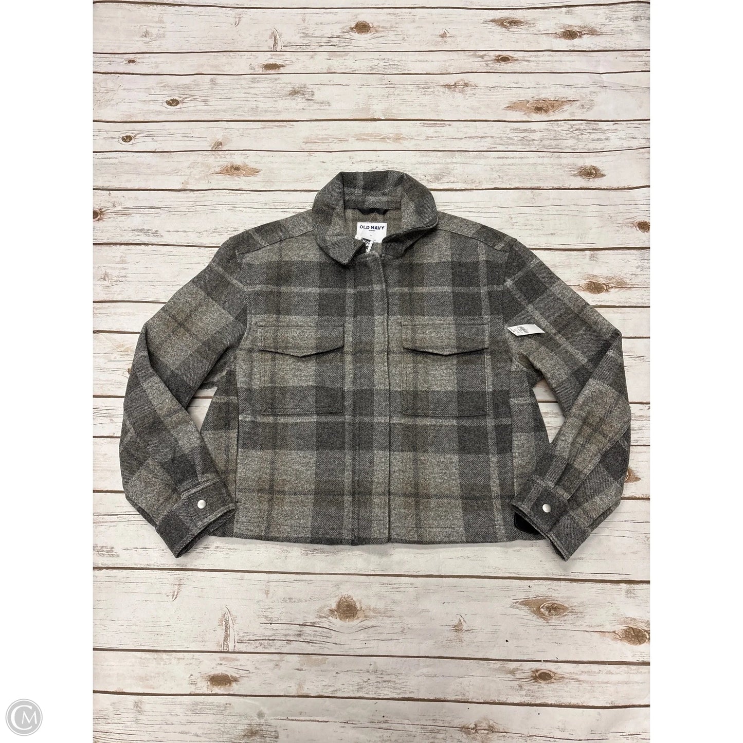 Jacket Shirt By Old Navy In Plaid Pattern, Size: L