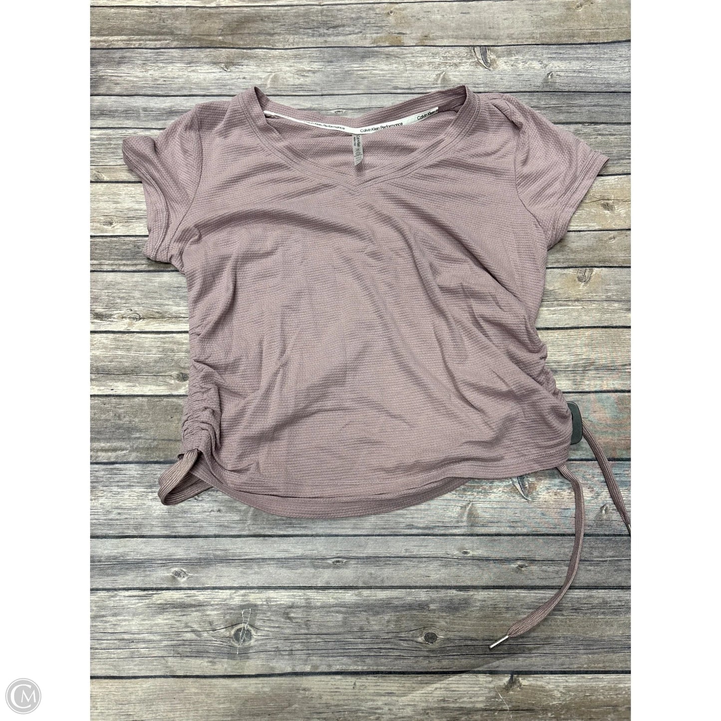 Athletic Top Short Sleeve By Calvin Klein In Purple, Size: L