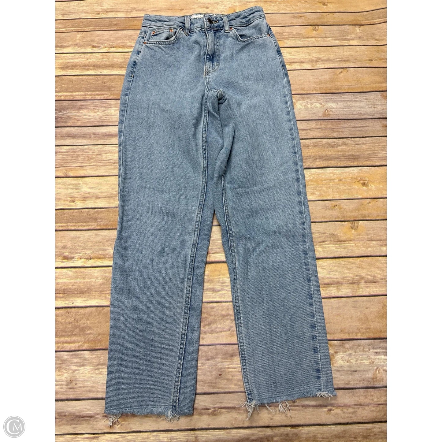 Jeans Straight By Topshop In Blue Denim, Size: 2