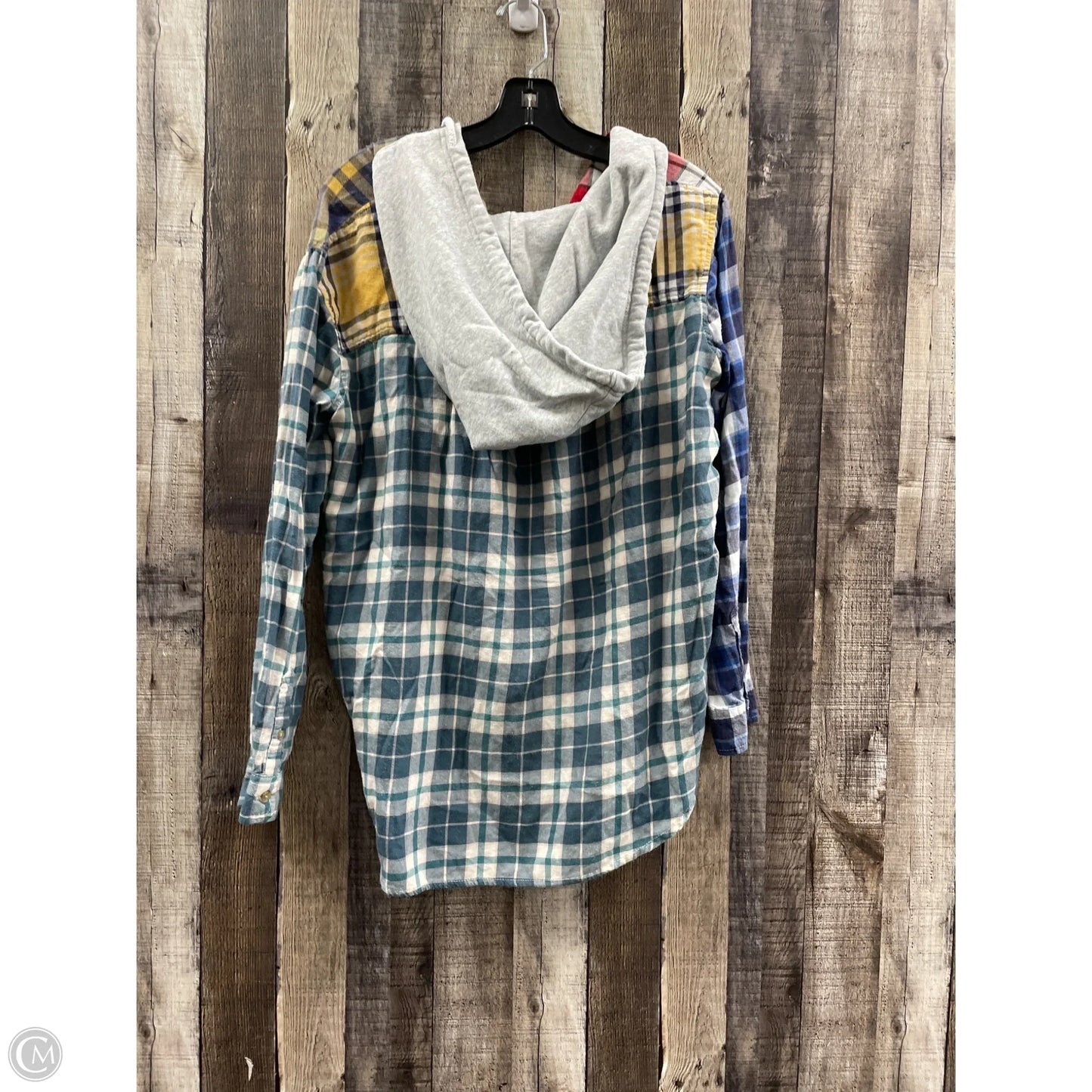 Top Long Sleeve By American Eagle In Plaid Pattern, Size: M